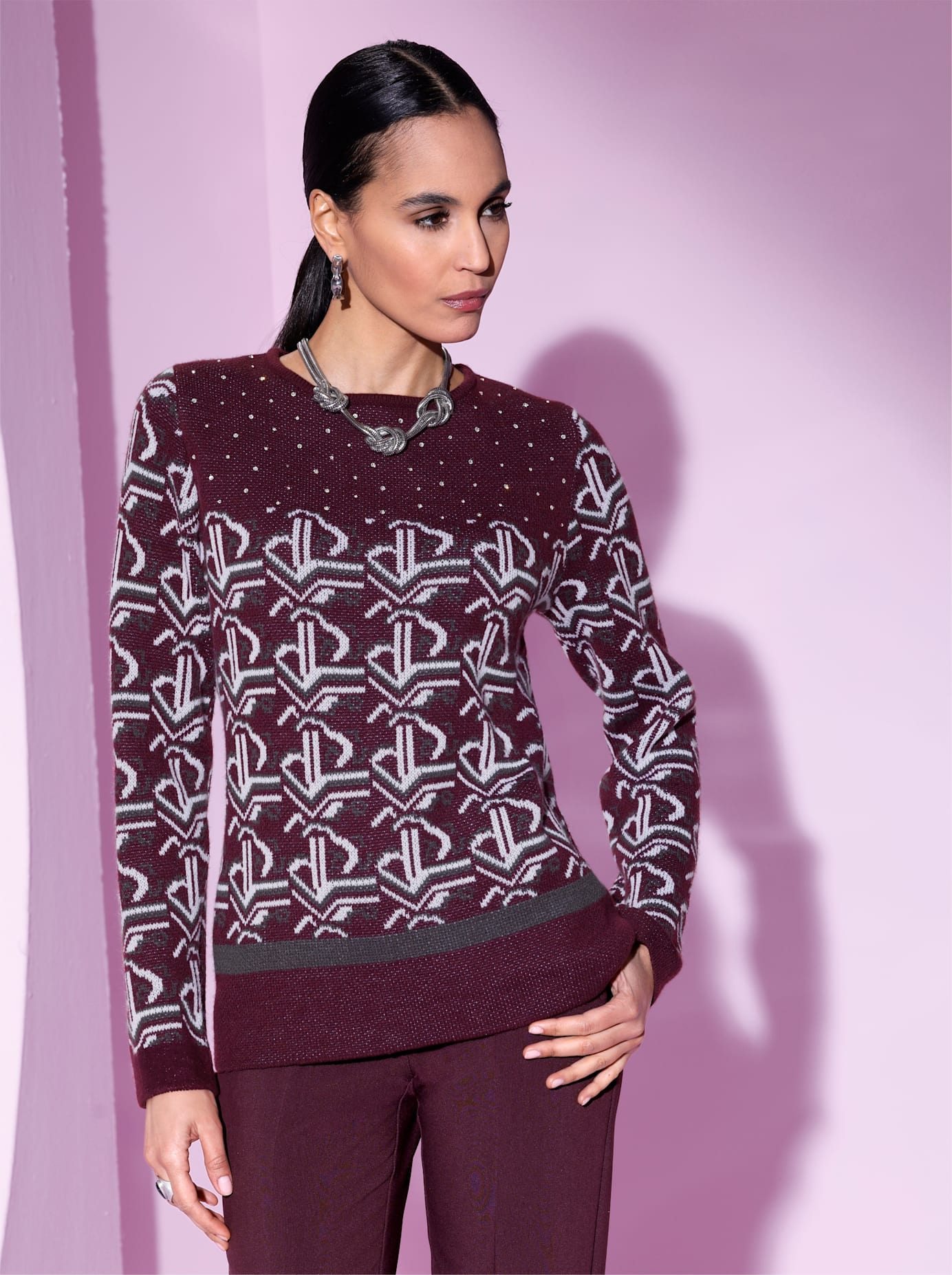 creation L Rundhalspullover »Merino-Mix-Pullover«