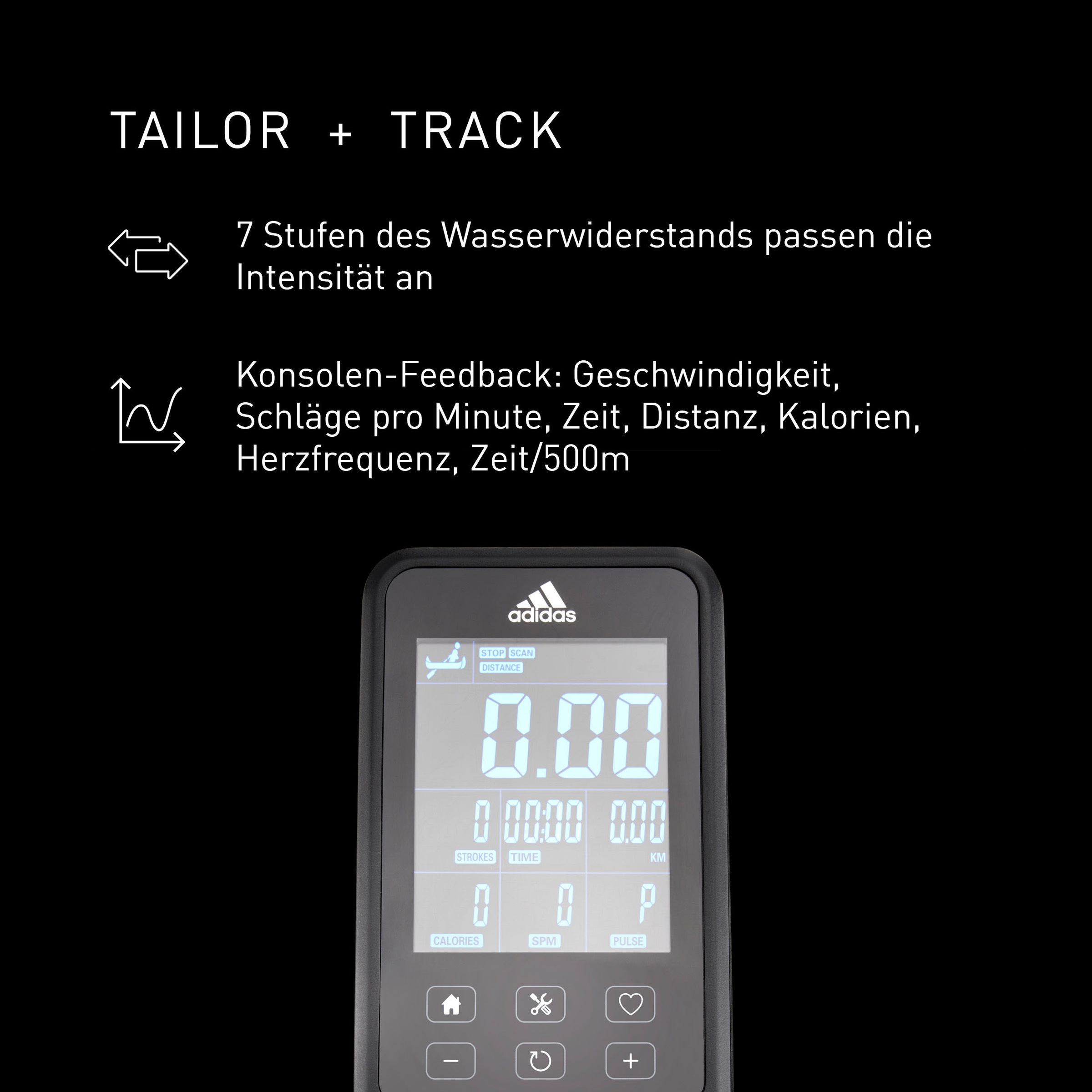 adidas Performance Rudergerät »Wasserrudergerät "R-21"«, Rudermaschine, 7 Widerstandsstufen, Wasserwiderstand