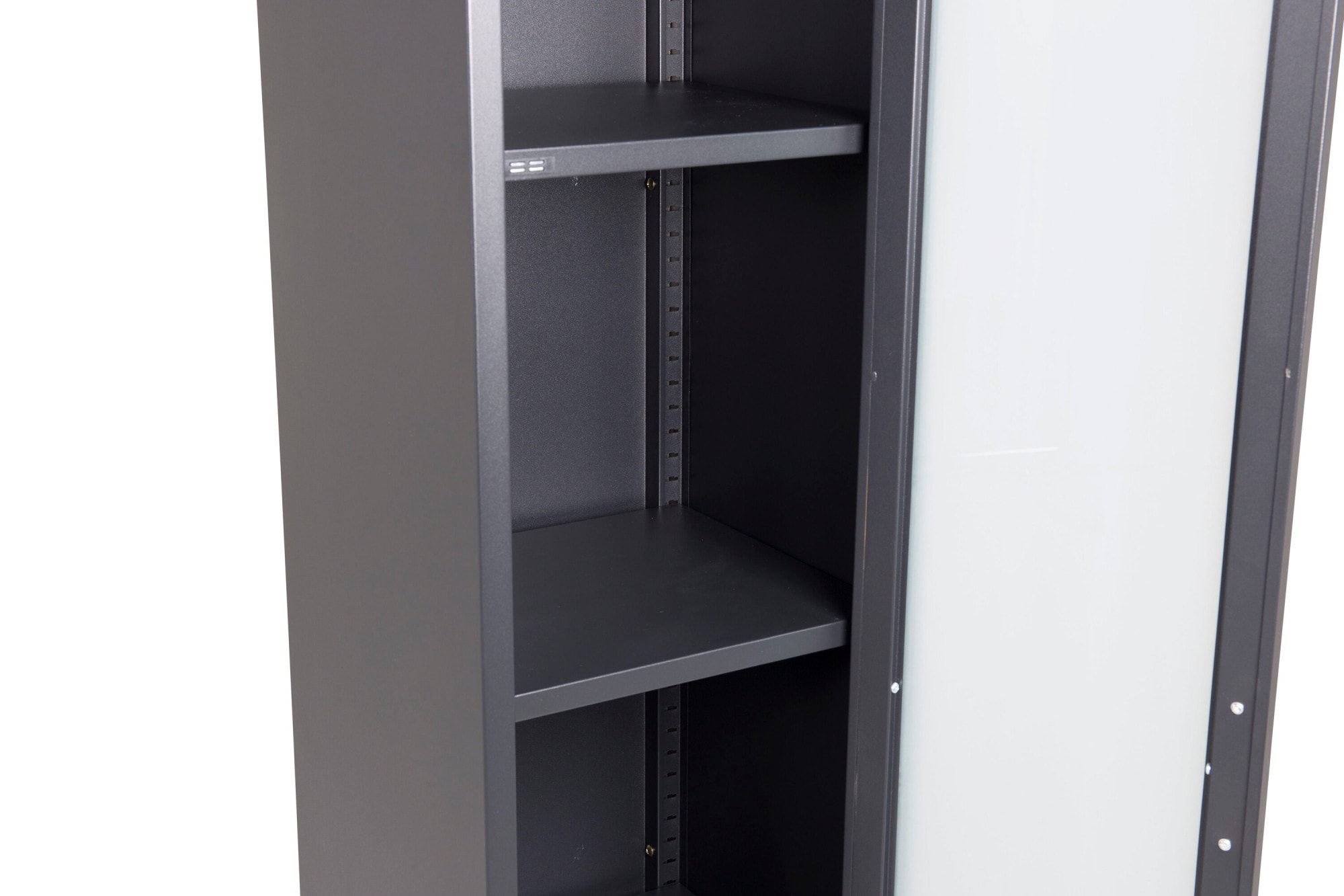 Venture Home Vitrine »Acero, schmaler Stauraumschrank in Schwarz-Stahl, Höhe 150 cm« Pulverbeschichtung, schmal, hoch, mordern