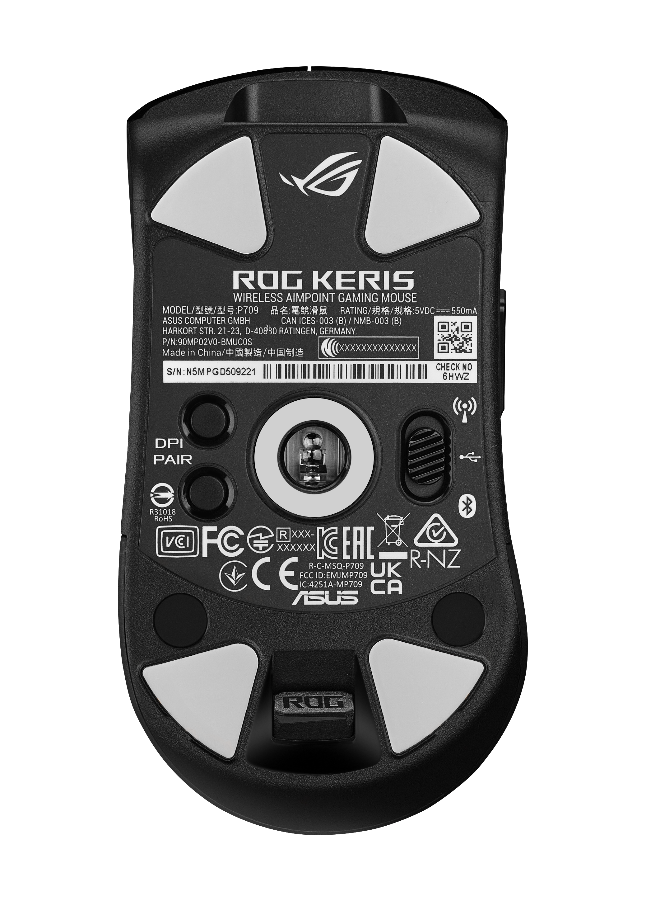 Asus Gaming-Maus »ROG Keris Wireless Aimpoint BK« RF kabellos + Bluetooth | USB