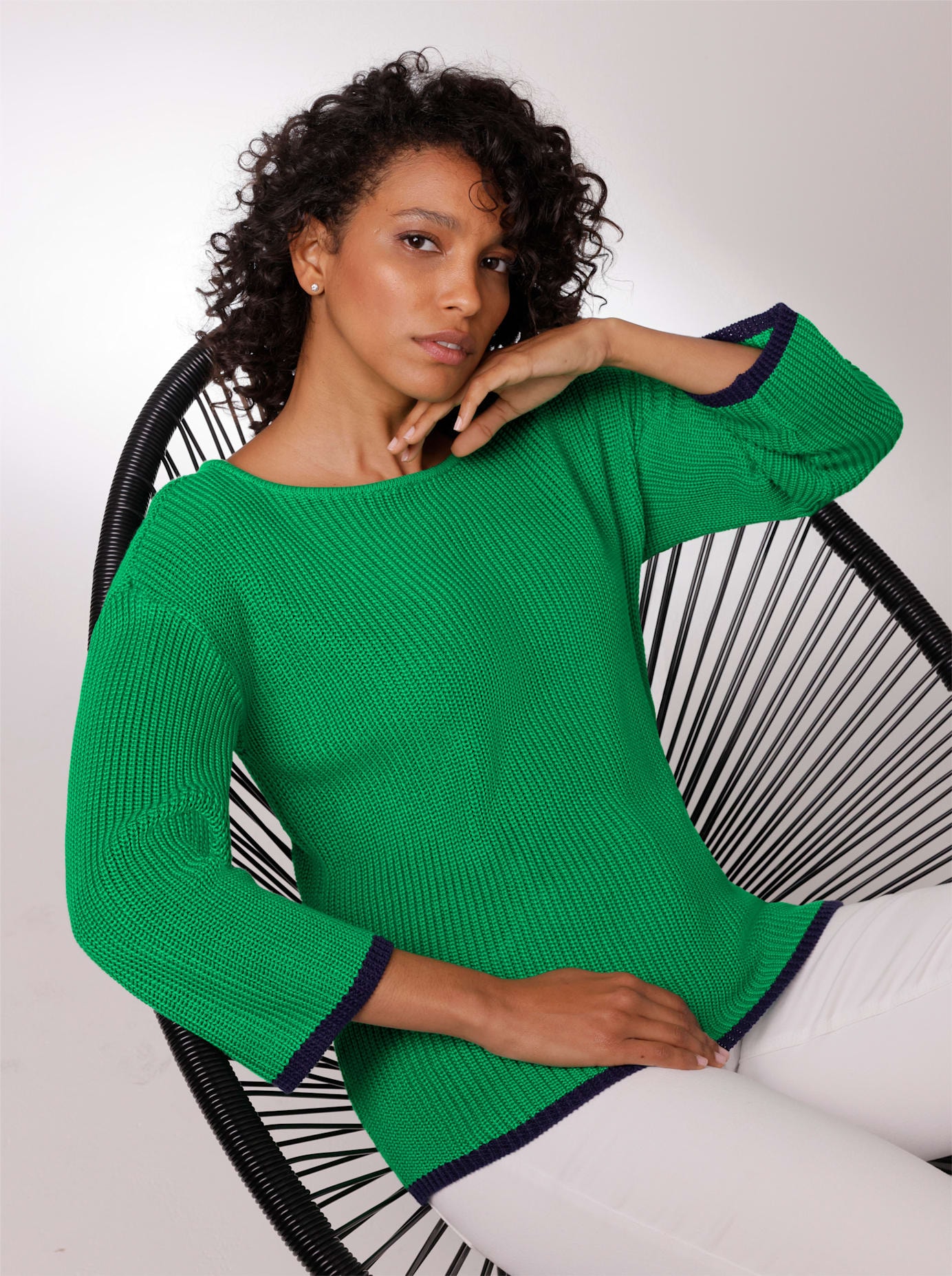 Image of CREATION L PREMIUM 3/4 Arm-Pullover "Lyocell-Baumwoll-Pullover"