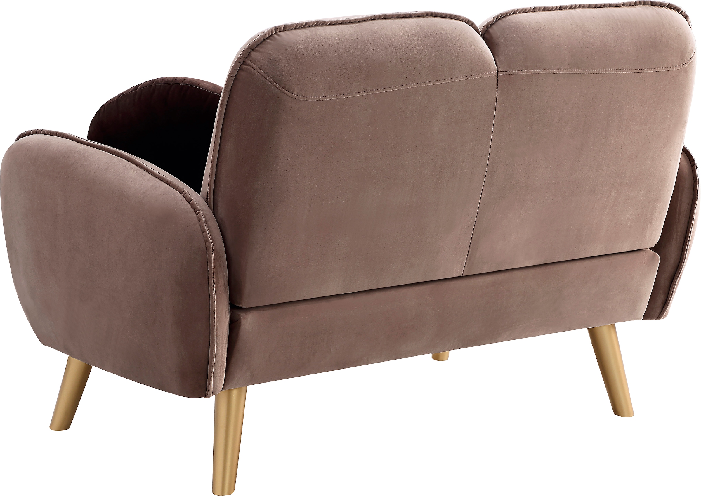 ATLANTIC home collection 2-Sitzer »Ben«, mit Welleunterfederung,inkl. 2 Dekokissen, goldfarbenenen Massivholzfüssen