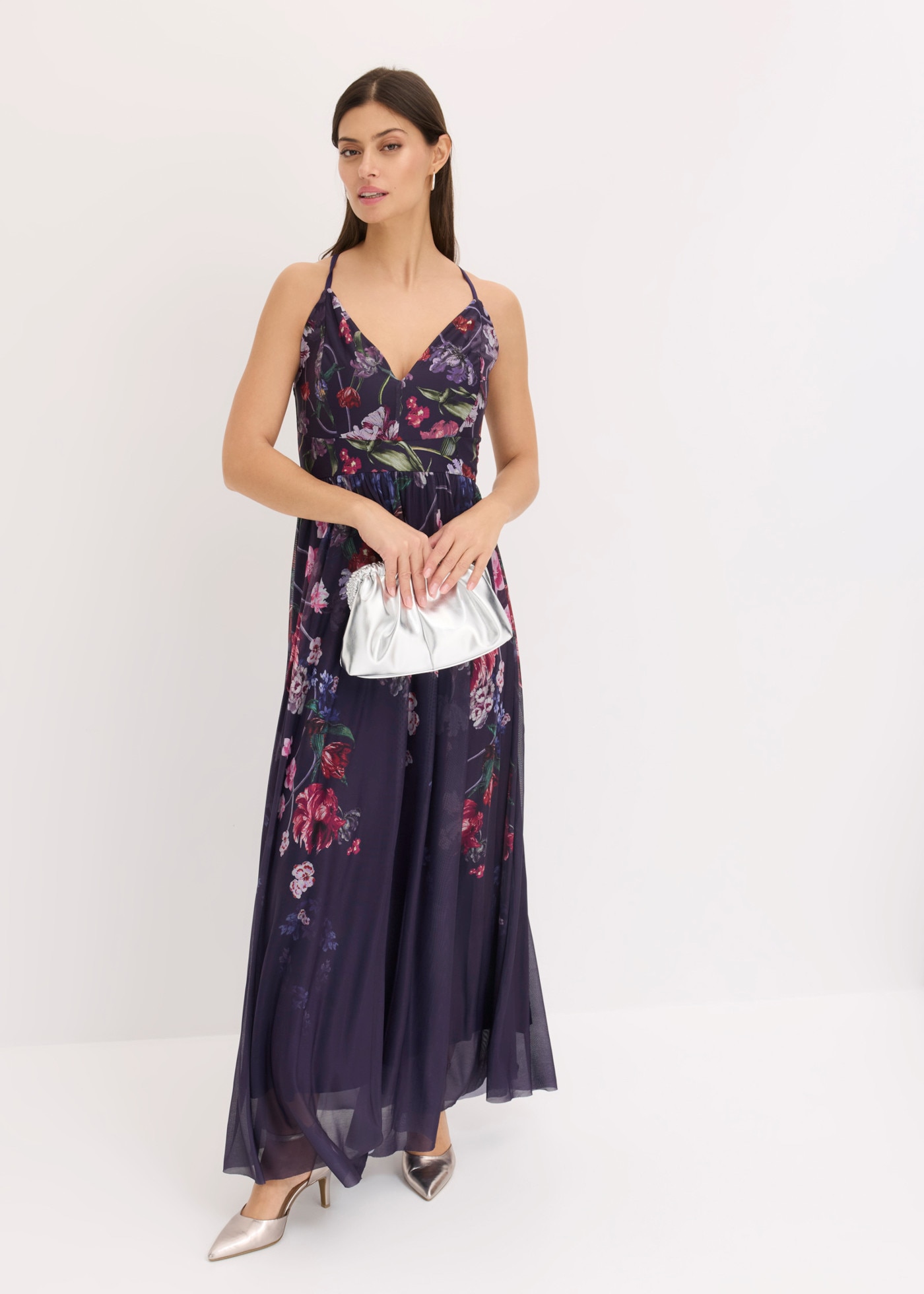 Image of bonprix Maxikleid mit feinem Tüll, Slim Fit Passform