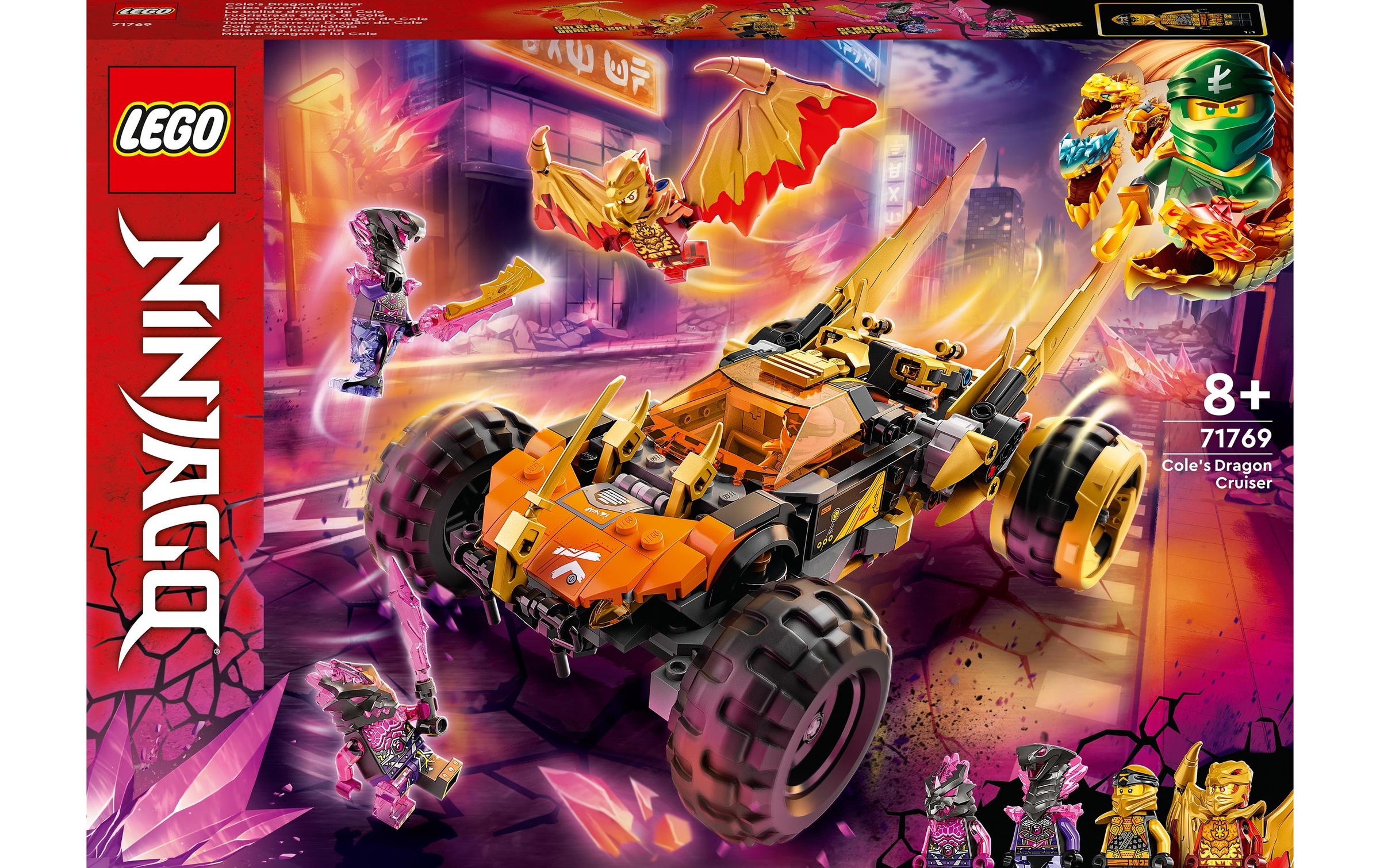 LEGO® Konstruktionsspielsteine »LEGO Ninjago Coles Drachen-Flitzer«, (384 St.)