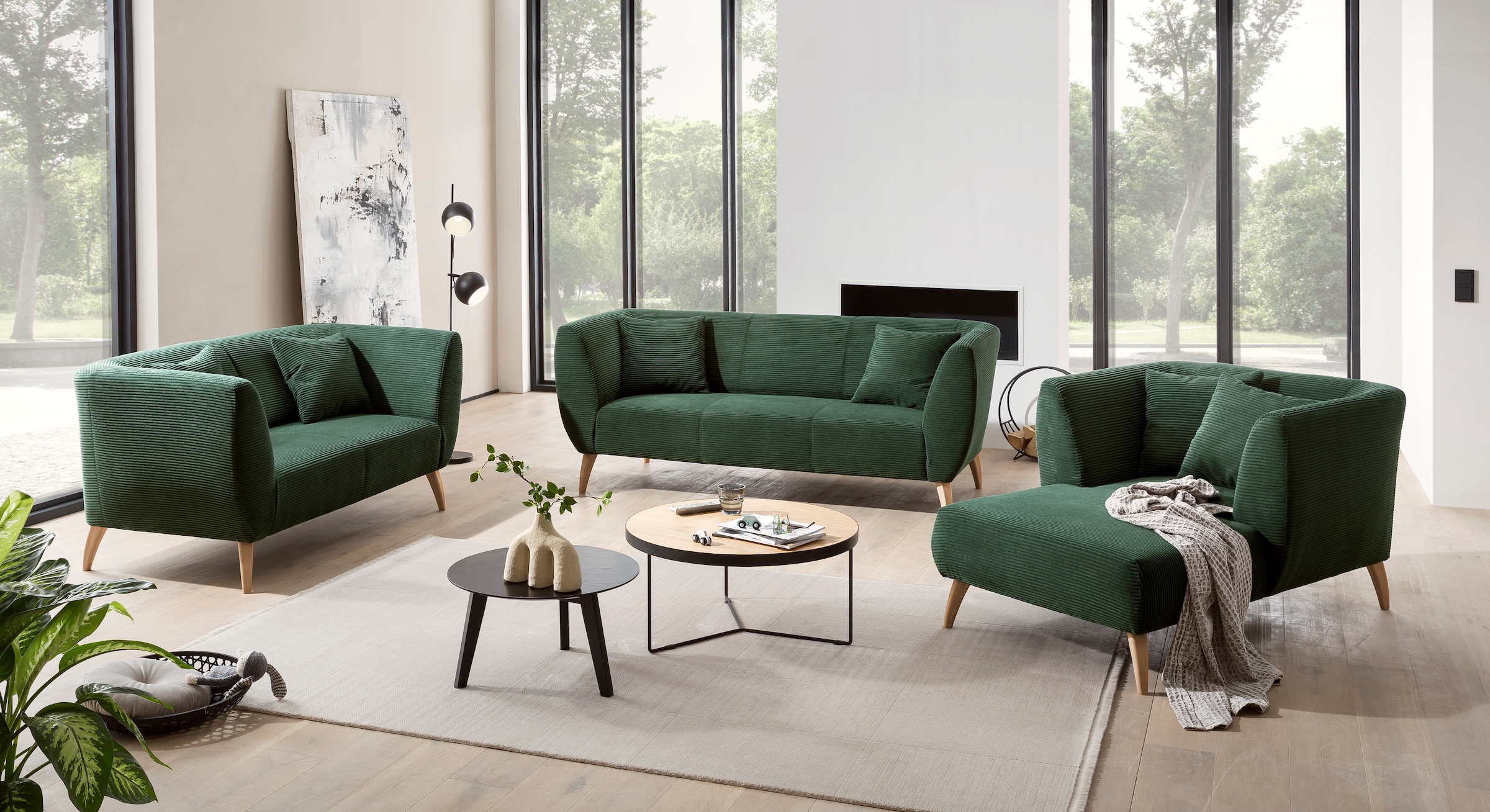 Home affaire 2-Sitzer zwei verschiedene Fussfarben wählbar