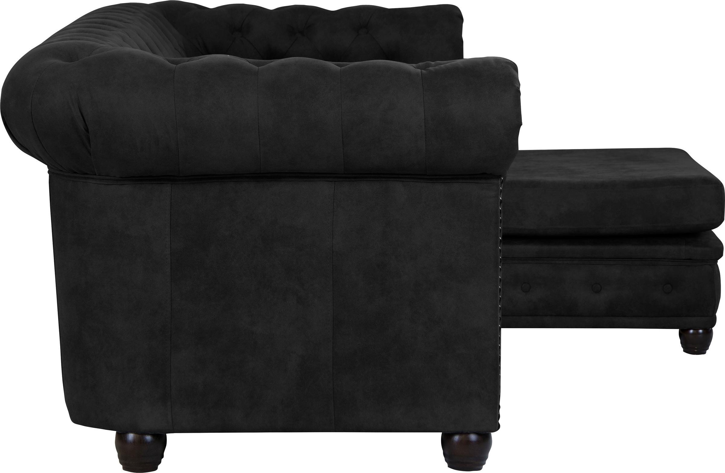 Home affaire Canapé Chesterfield »Rysum L-Form« Chesterfield-Optik mit Ottomanen-Abschluss