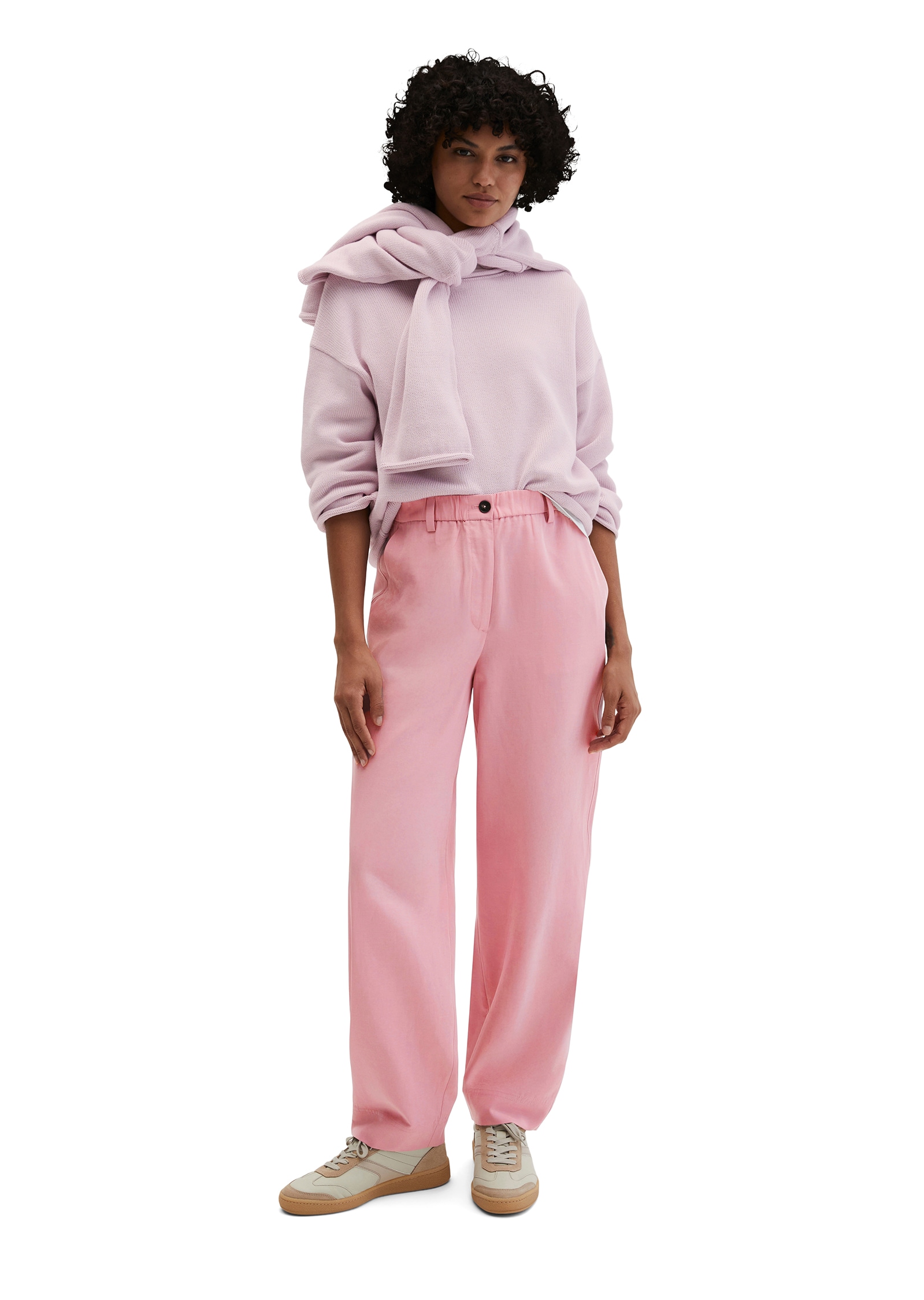 Marc O'Polo Pantalon à taille extensible »MINU Barrel«  Model Minu barrel aus Lyocell-Leinen-Mix