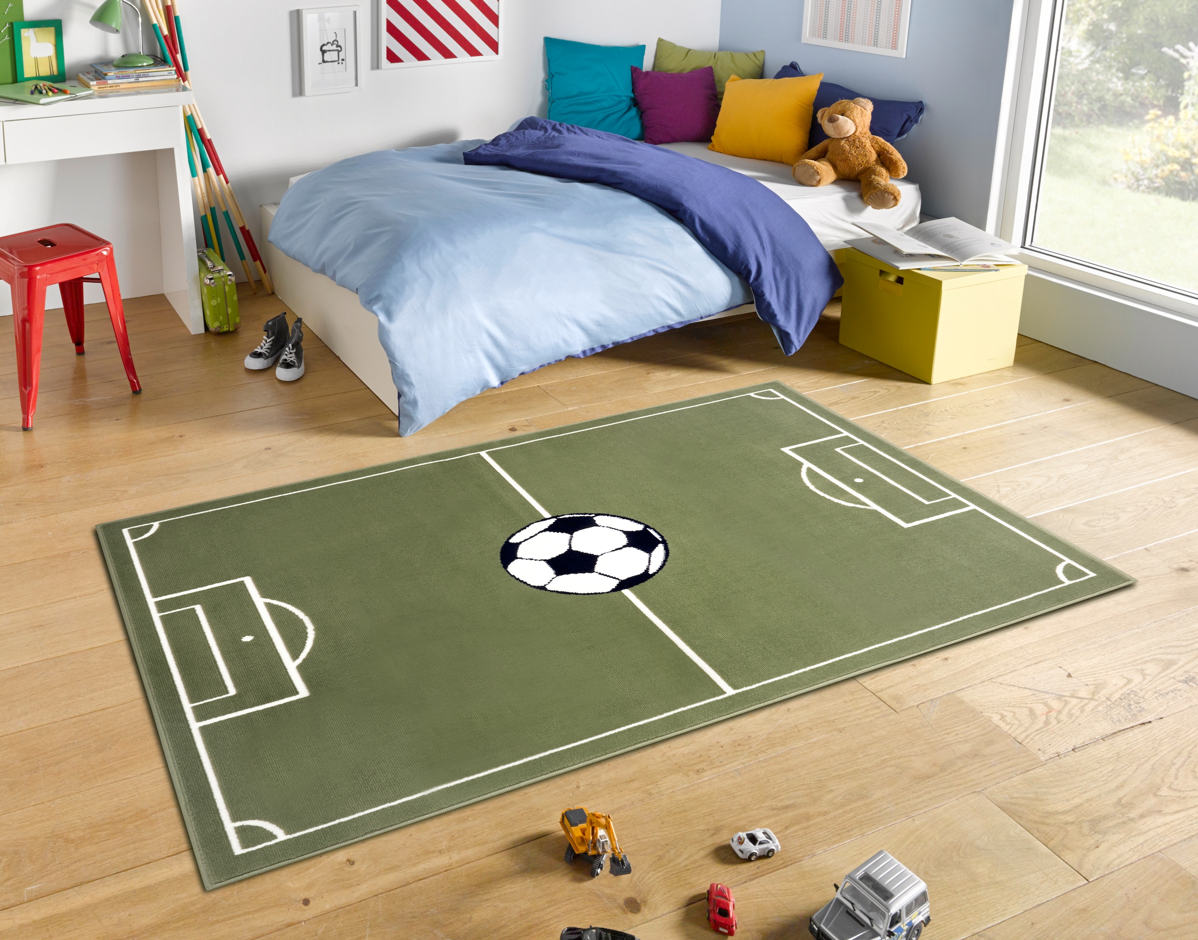 Image of HANSE Home Teppich "Estadio" rechteckig 8 mm Höhe Kinderteppich, Spielteppich, Spielunterlage, Fussball, Kinderzimmer