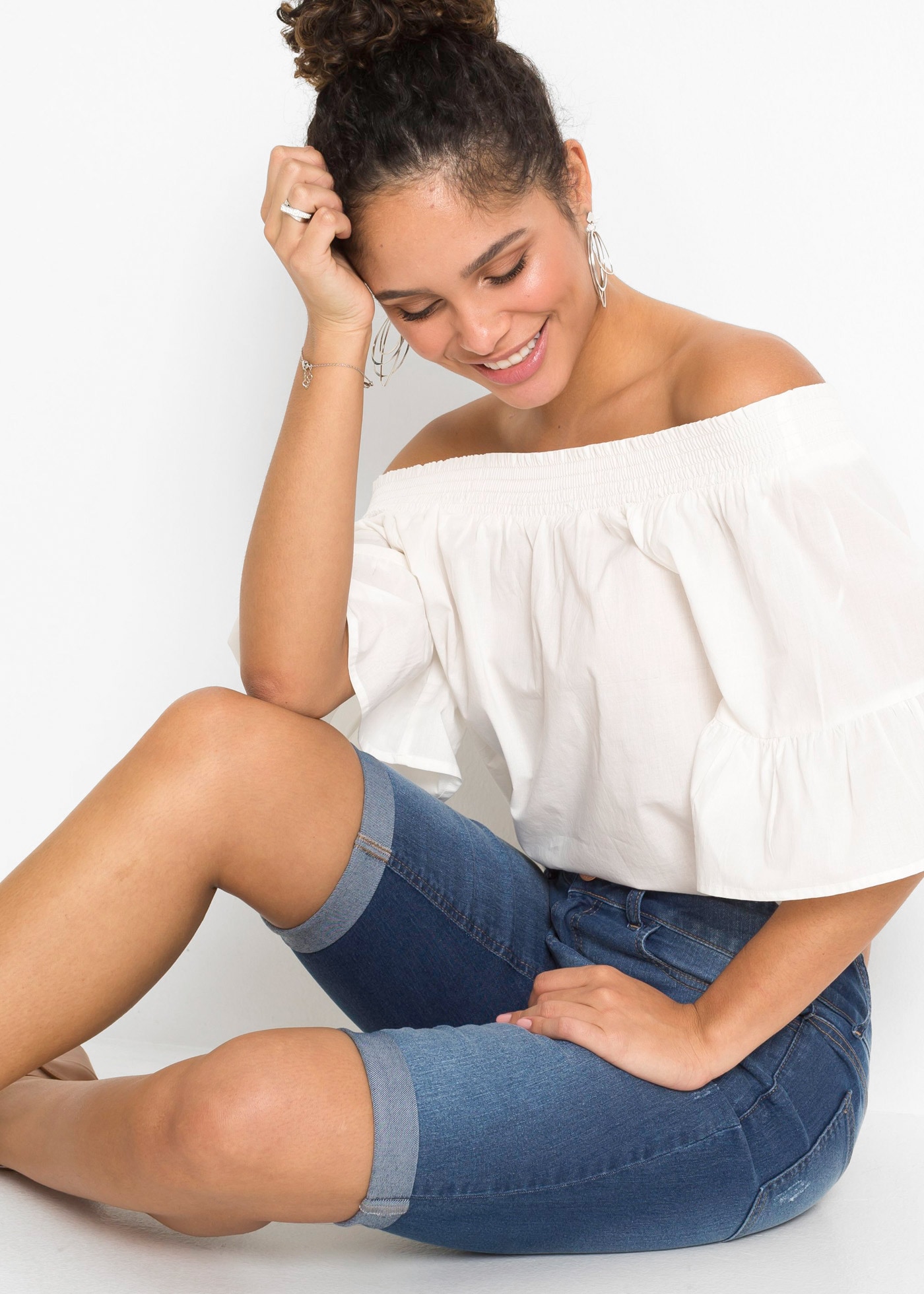 bonprix Bermuda  aus Baumwolle mit Elasthan, schmale Passform