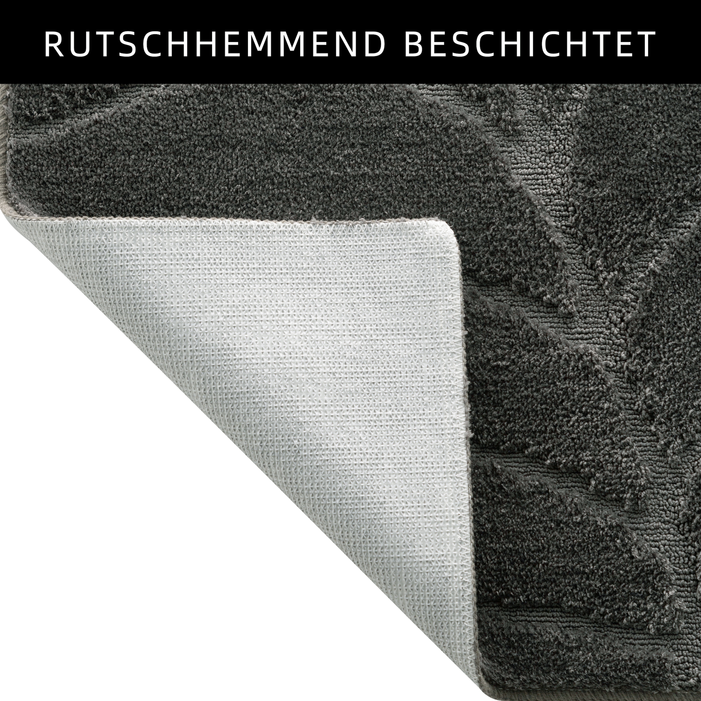 my home Badematte »Epense, Badvorleger, Badezimmer Teppich, Duschvorleger«, fussbodenheizungsgeeignet-schnell trocknend, Badteppich, Uni Farben, Blätter, Hoch-Tief Effekt