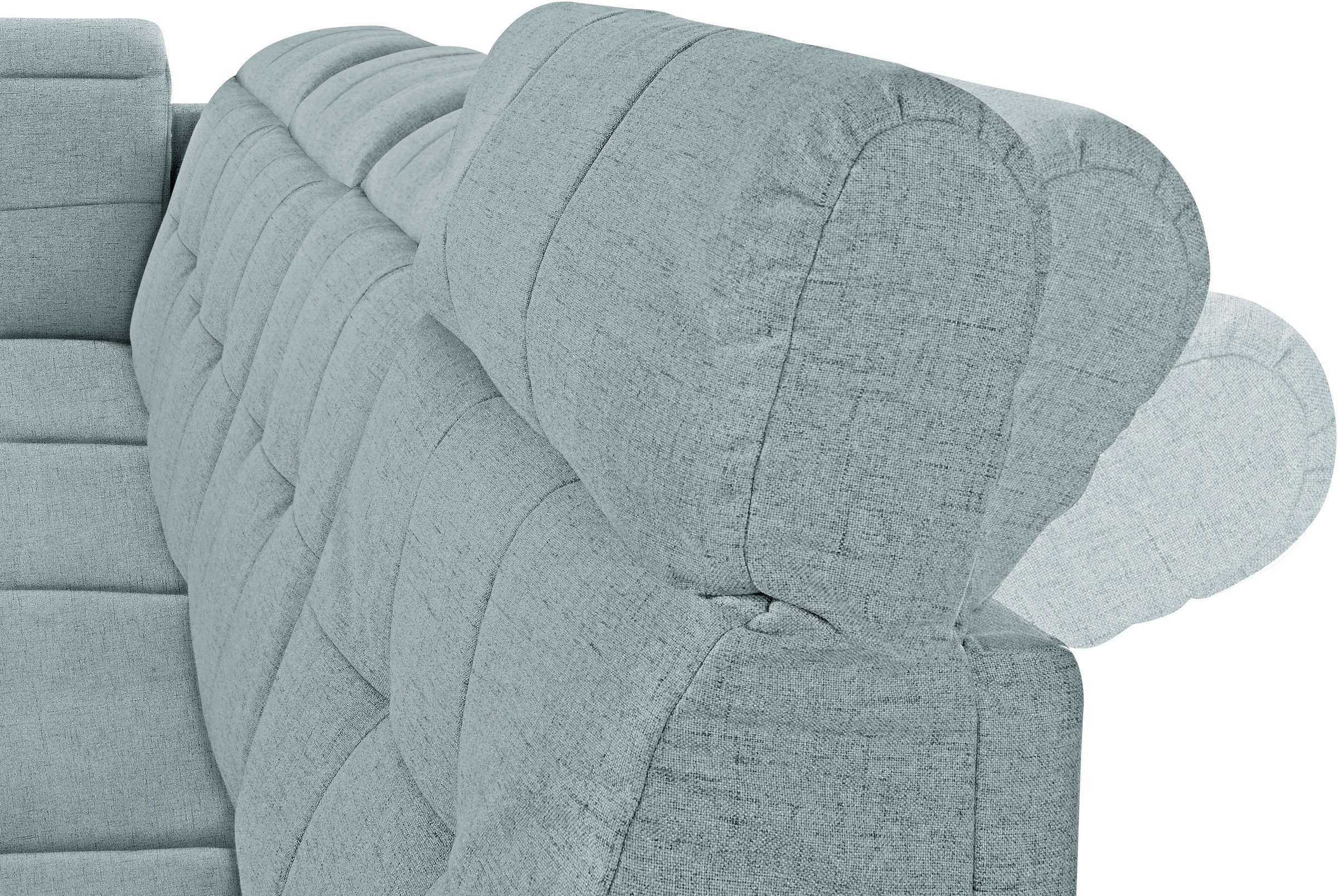 Places of Style Wohnlandschaft »Manhattan U-Form«, 2 Sitze mit elektrischer Relaxfunktion, verstellbare Armlehnen