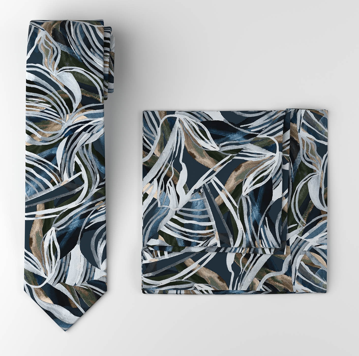 OLYMP Cravate Set, 2 cuis Set mit Einstecktuch