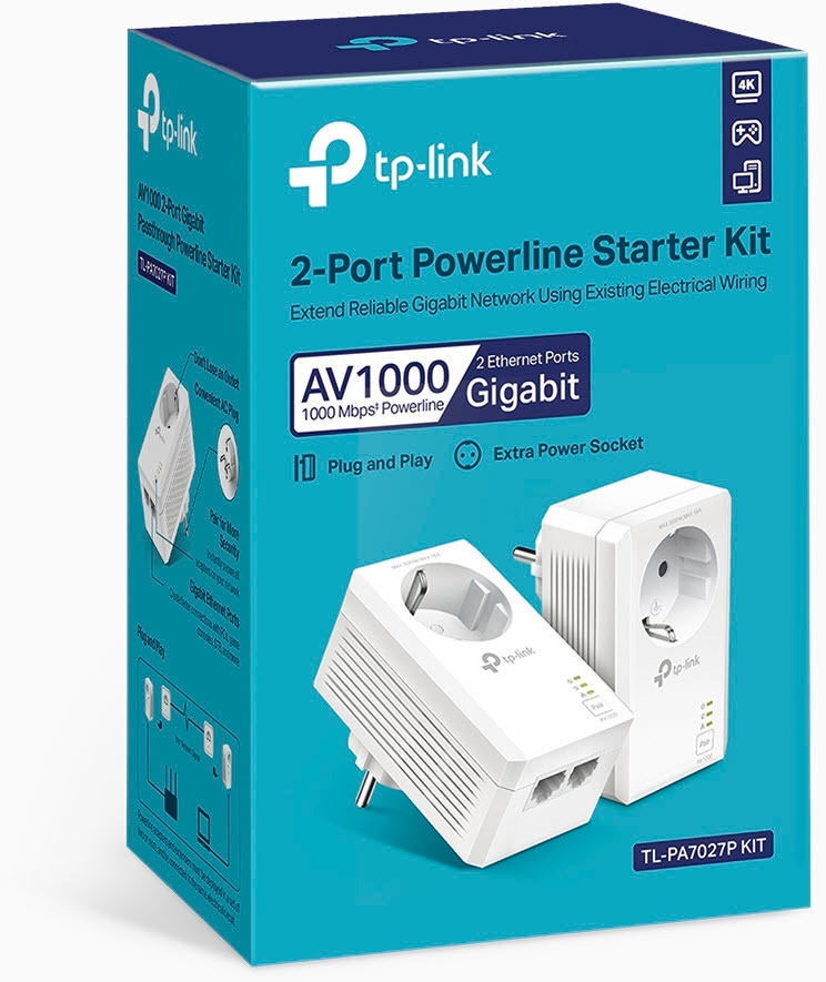 TP-Link Reichweitenverstärker »TL-PA7027P KIT - AV1000 Powerline 2er Set«