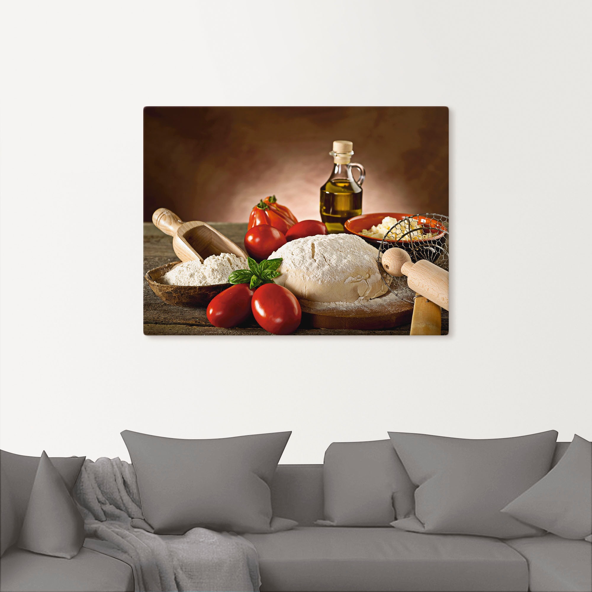 Artland Wandbild »Teig für Pizza«, Lebensmittel, (1 St.), als Alubild,  Leinwandbild, Wandaufkleber oder Poster in versch. Grössen à bas prix