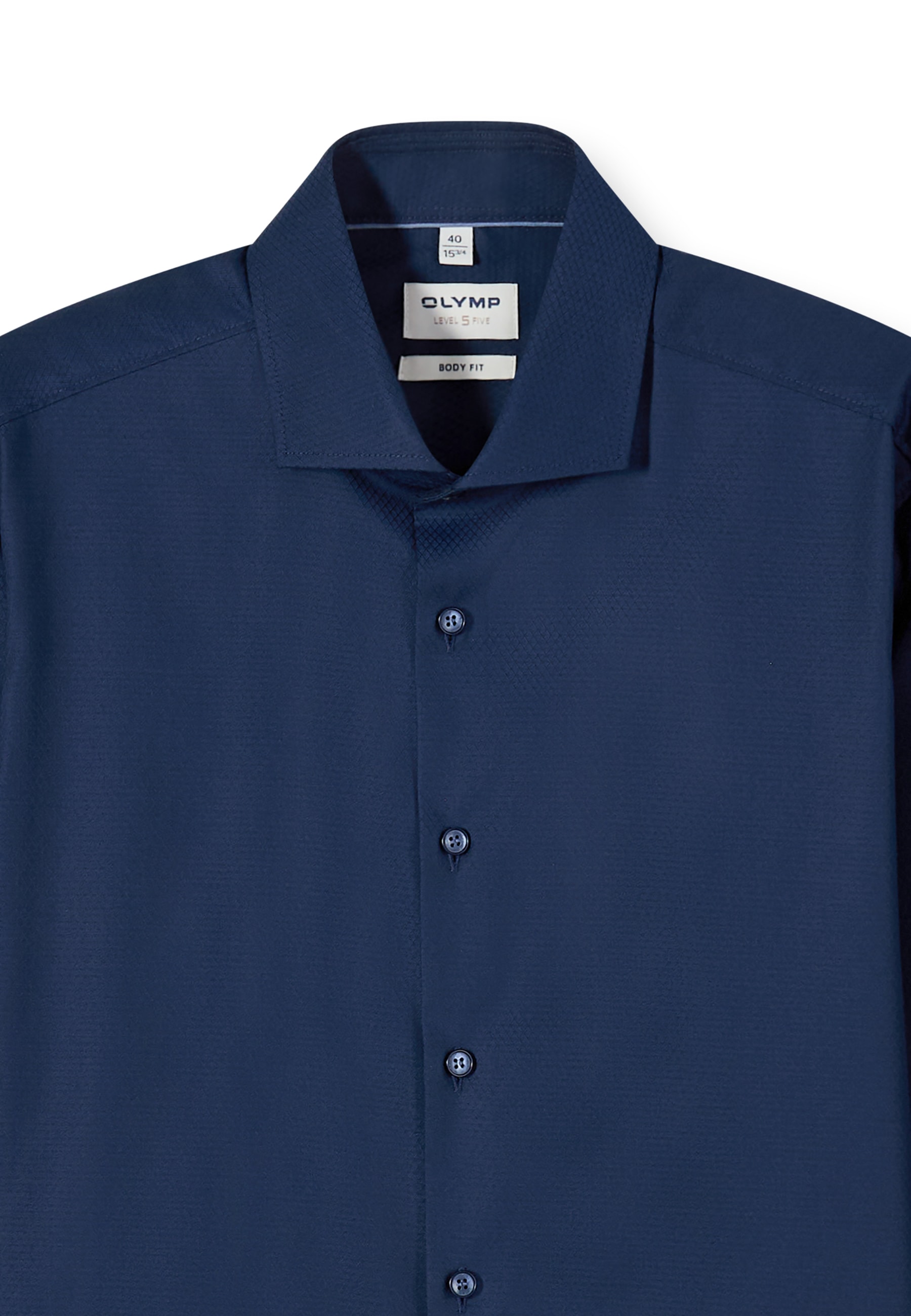 OLYMP Langarmhemd »Level 5« Businesshemd, body fit, Royal-Kentkragen, unifarben