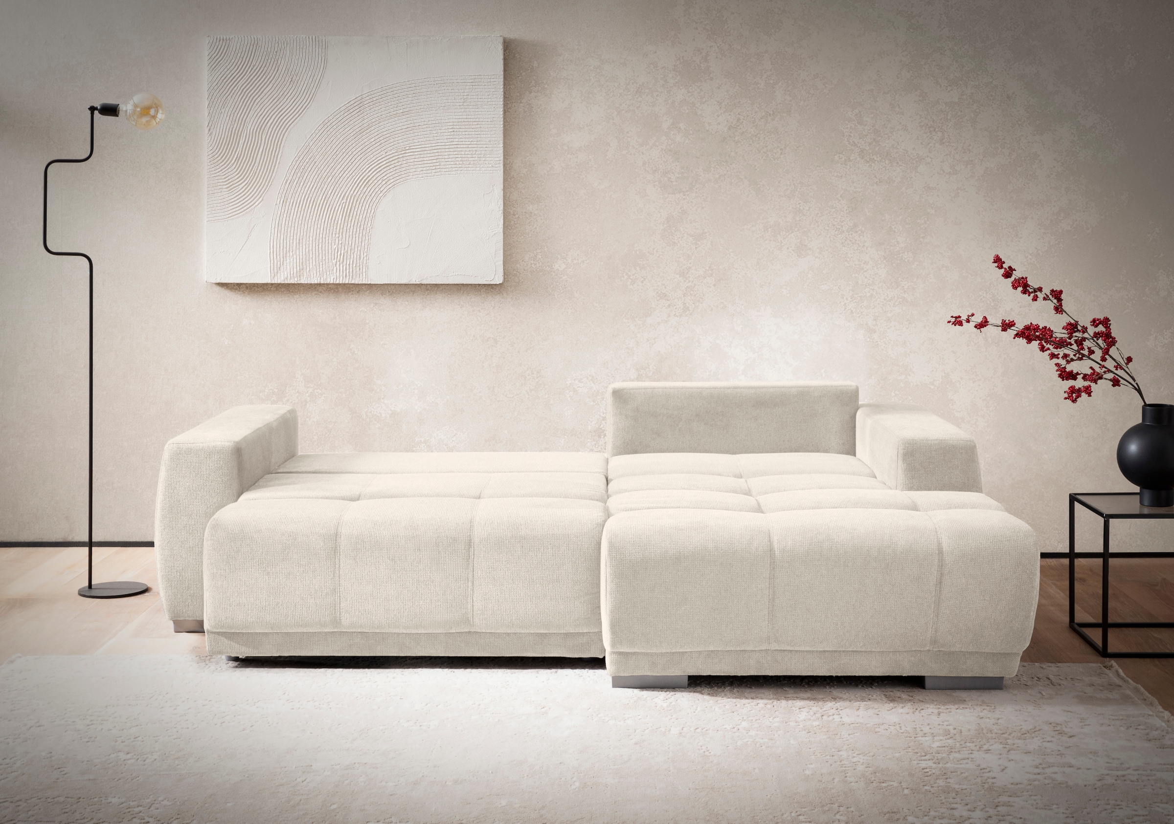 INOSIGN Ecksofa »Bolero L-Form«, wahlweise mit Bettfunktion & Bettkasten