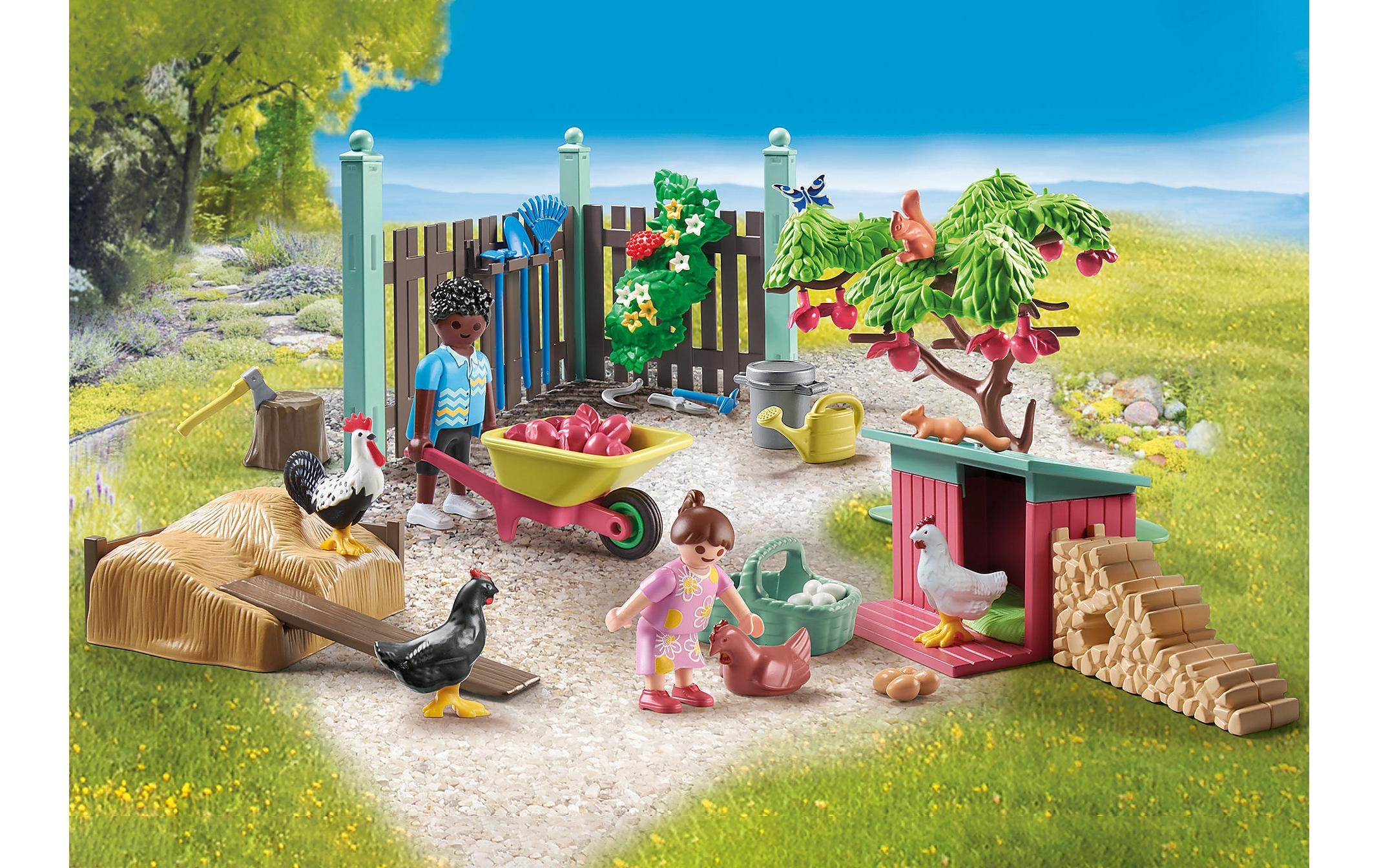 Playmobil® Spielbausteine »My Life Kleine Hühnerfarm im Tiny Haus Garten 71510«, (77 St.)