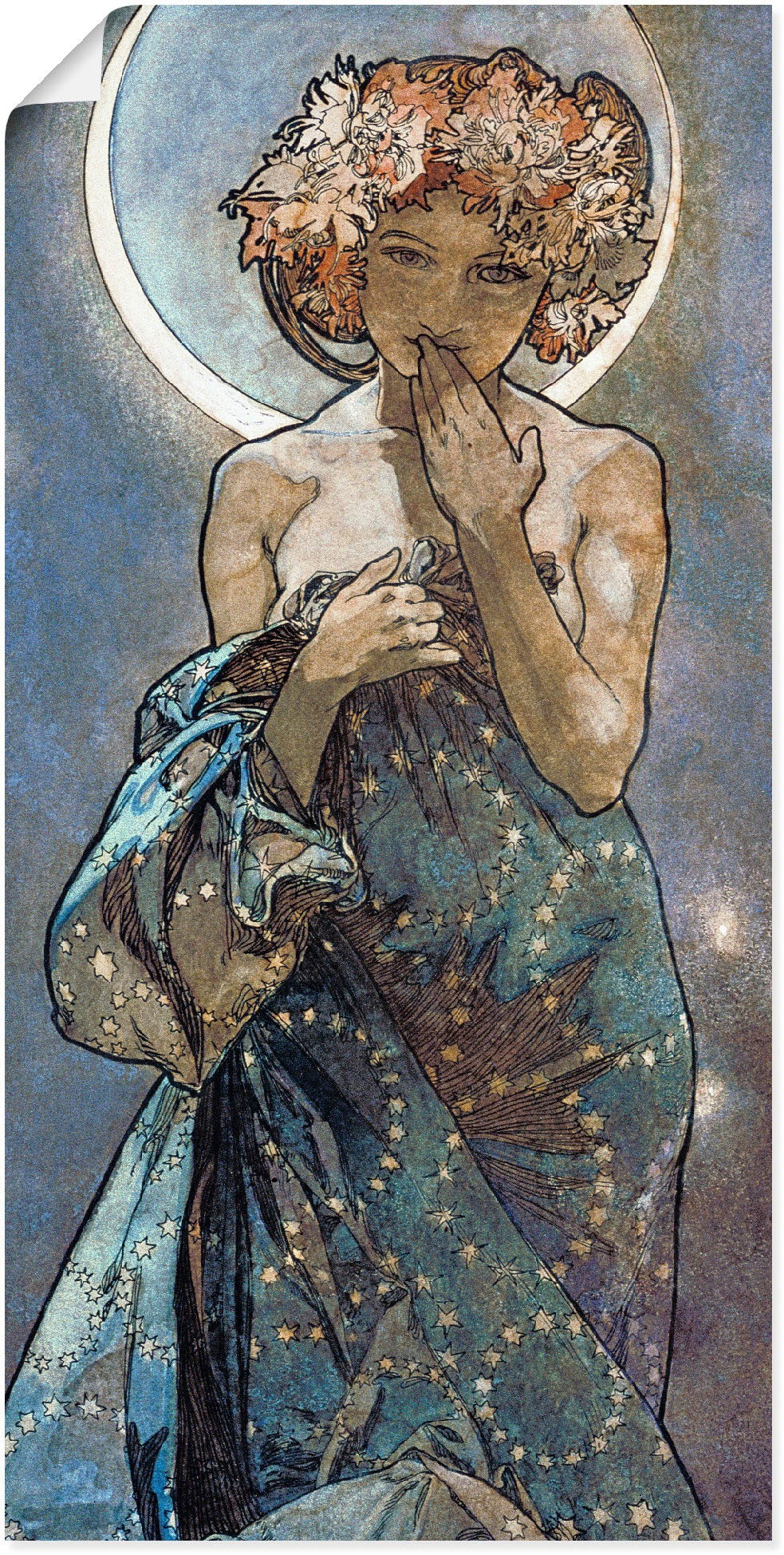 Image of Artland Wandbild »Sterne Der Mond 1902«, Frau, (1 St.), in vielen Grössen & Produktarten - Alubild / Outdoorbild für den Aussenbereich, Leinwandbild, Poster, Wandaufkleber / Wandtattoo auch für Badezimmer geeignet bei Ackermann Versand Schweiz
