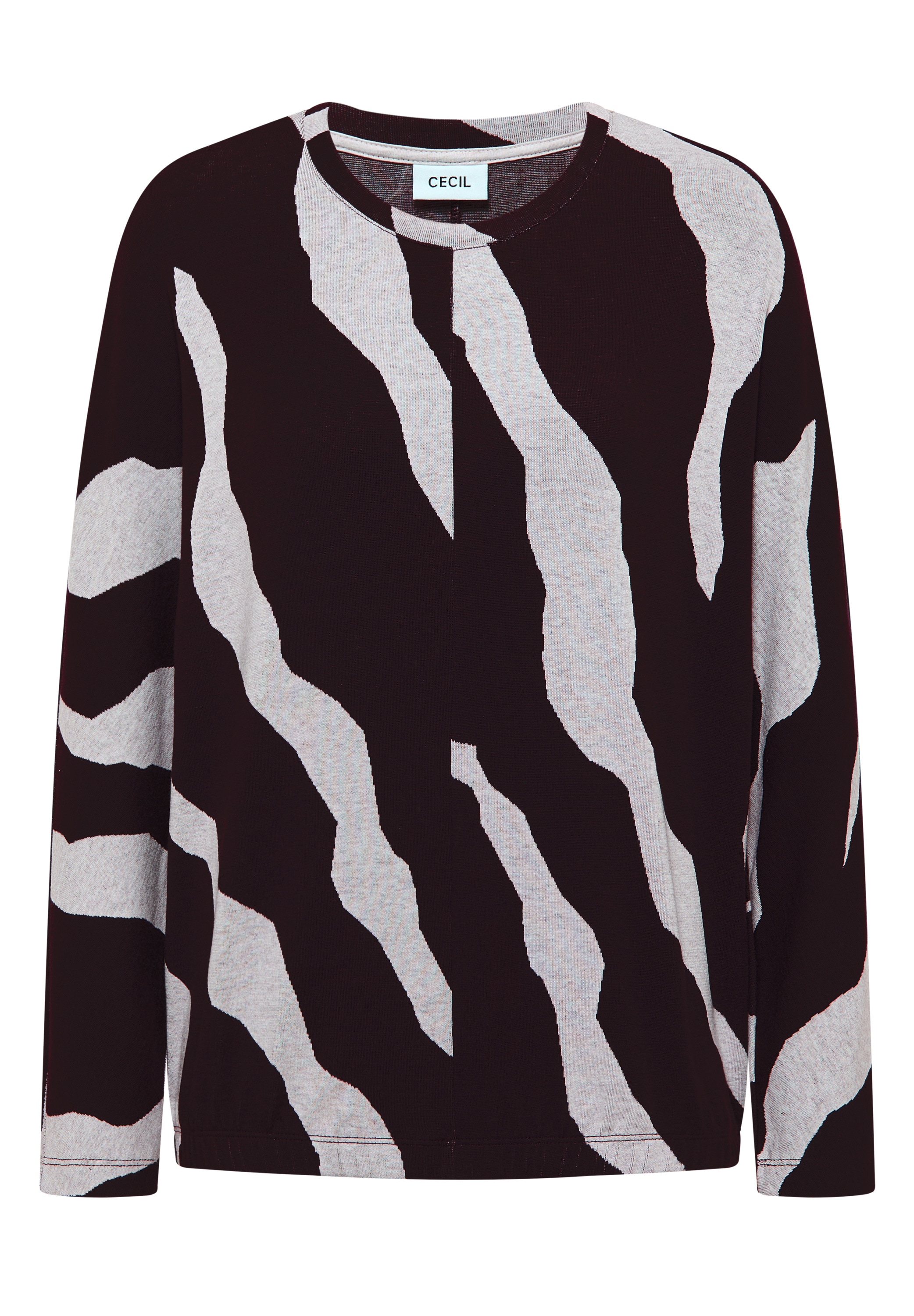 Cecil Rundhalspullover mit grafischem Allover-Print