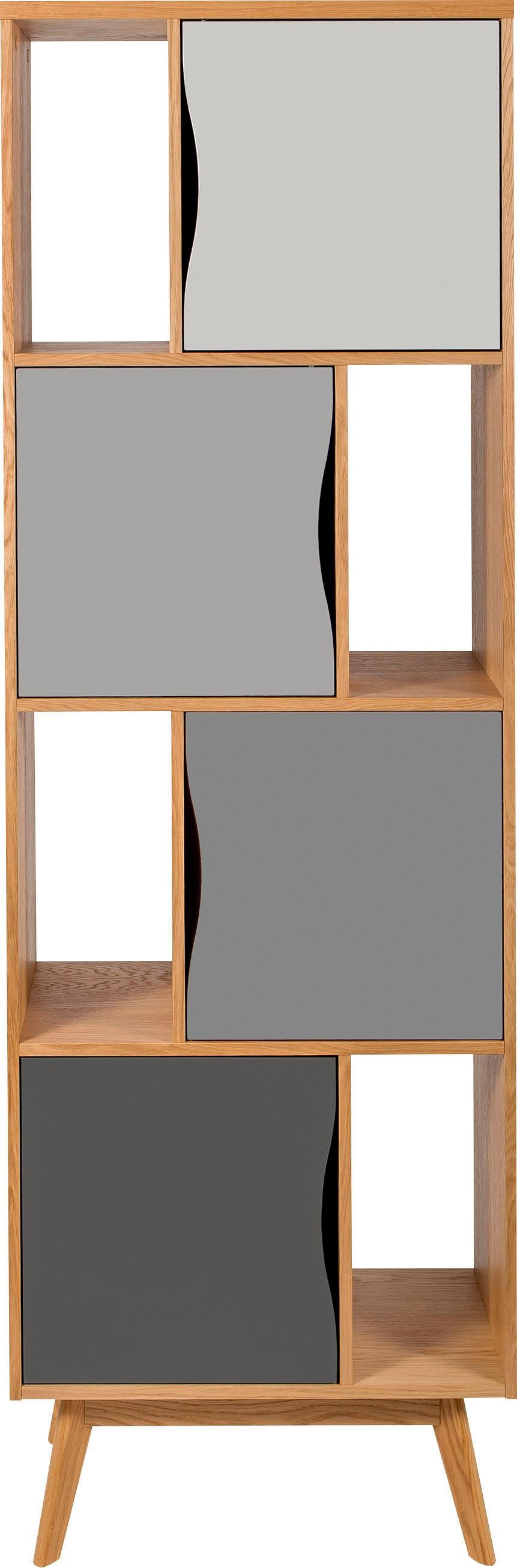 Image of Woodman Bücherregal "Avon, Regal, Standregal" Made in Europe, Höhe 191 cm, Holzfurnier aus Eiche, schlichtes skandinavisches Design