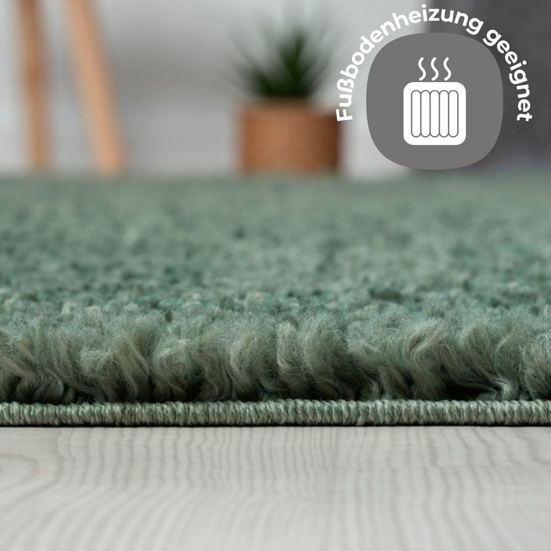 my home Teppich »Banji«, rund, Uni Farben, weich und flauschig, auch als rechteckig erhältlich