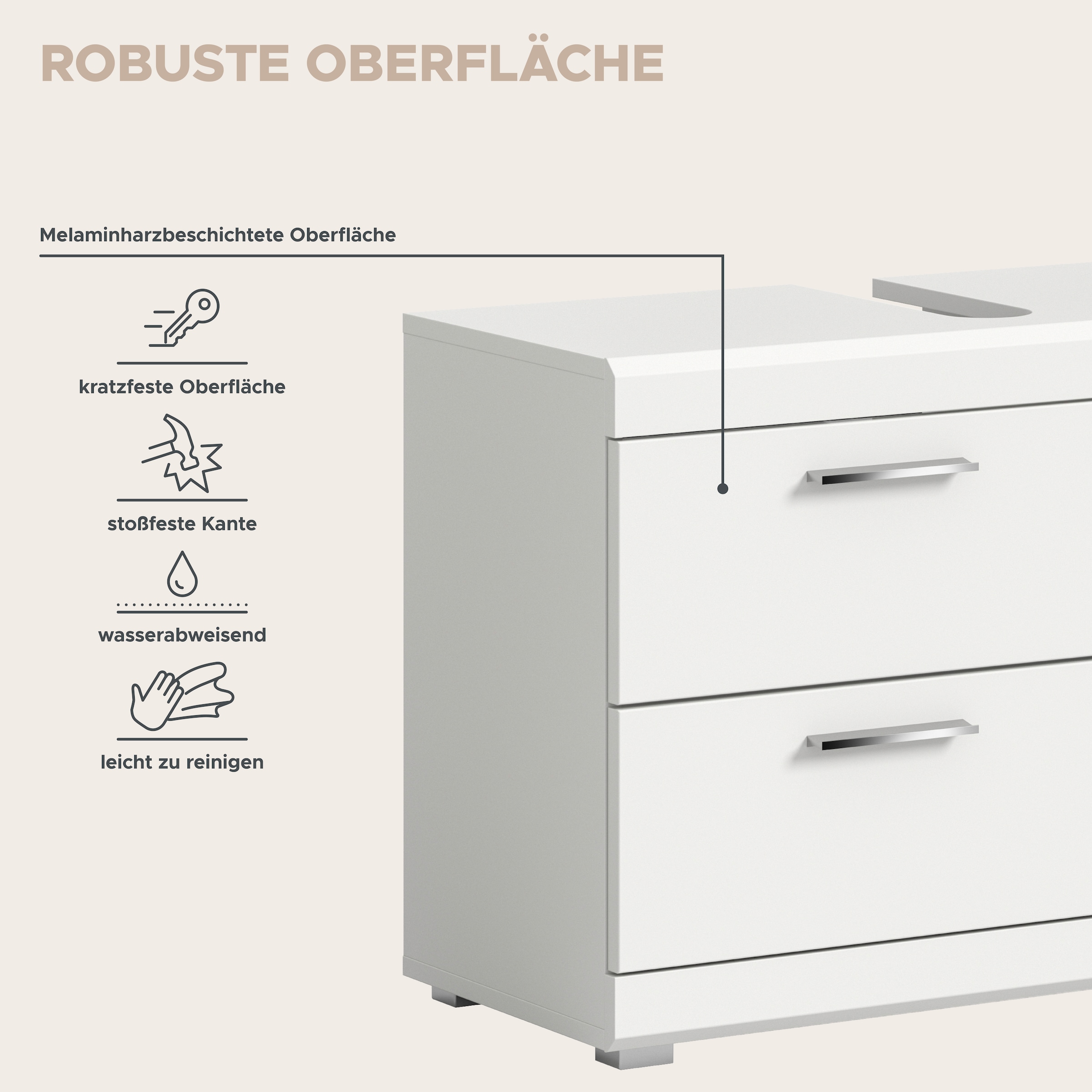 welltime Ensemble de meubles de salle de bain »SIENA, 2-teilig, Waschbeckenunterschrank & Spiegelschrank, MDF-Front«