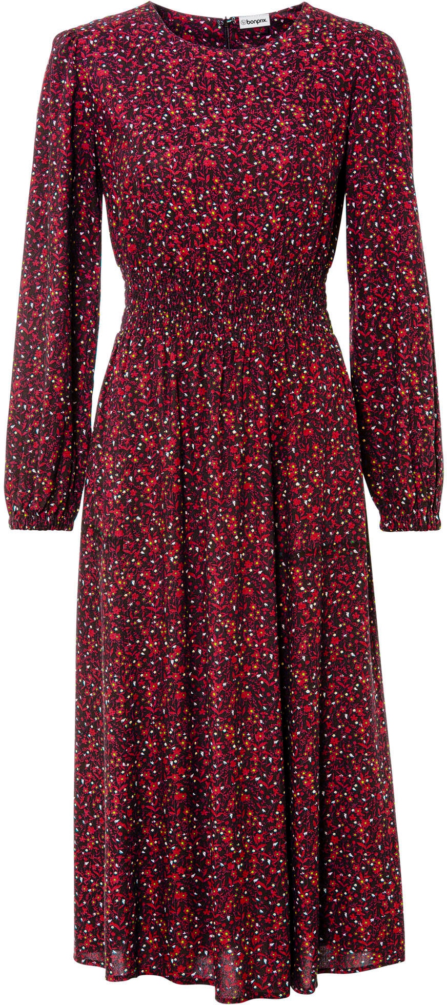 bonprix Robe midi »Midikleid mit Blumenprint« für die Herbstsaison, aus Viskose, Oversize-Passform