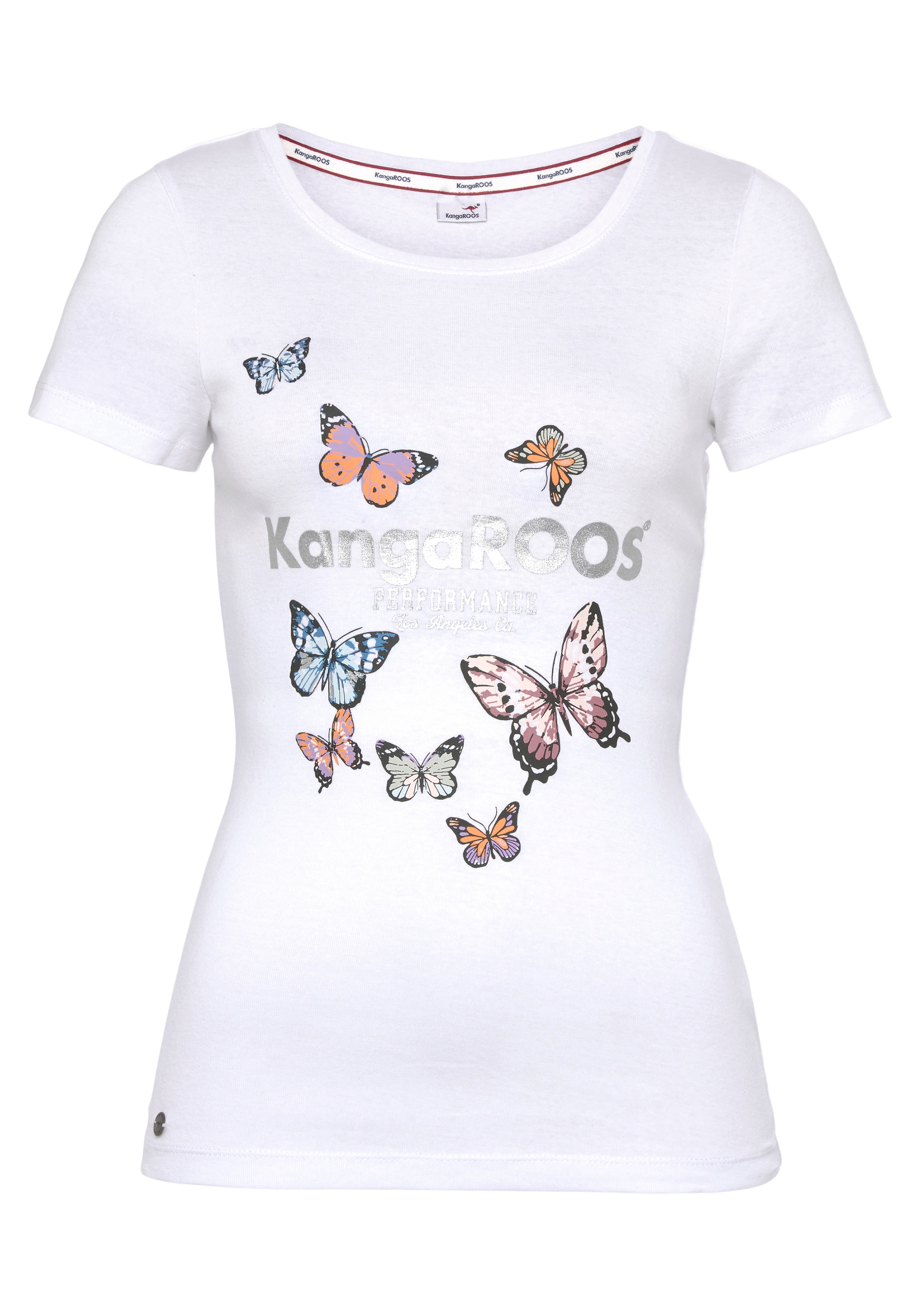 KangaROOS T-Shirt, mit süssem KOLLEKTION NEUE Schmetterlingen - auf & Logodruck versandkostenfrei