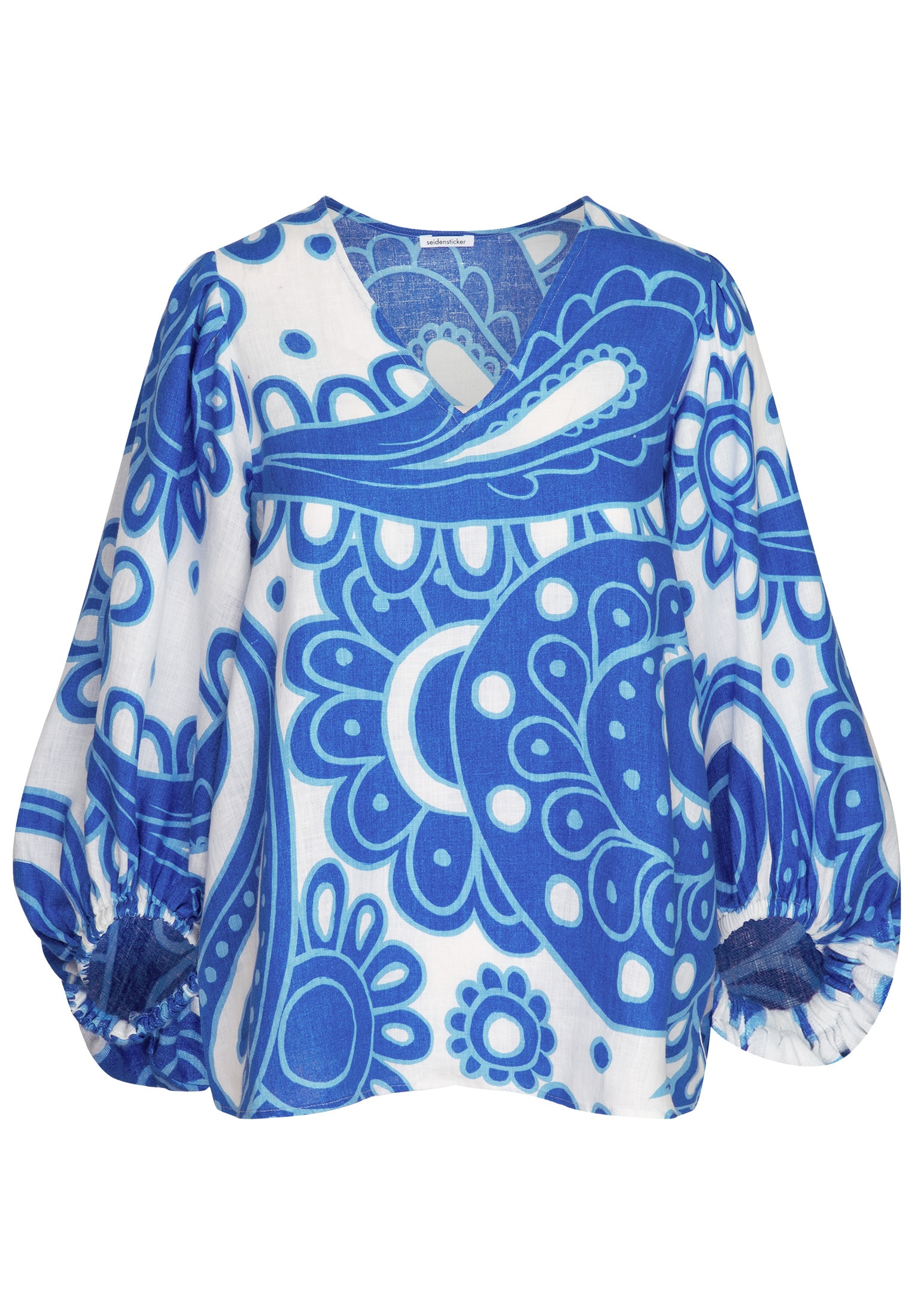 seidensticker Chemisier à chemise »Schwarze Rose« 3/4 V-Neck Paisley