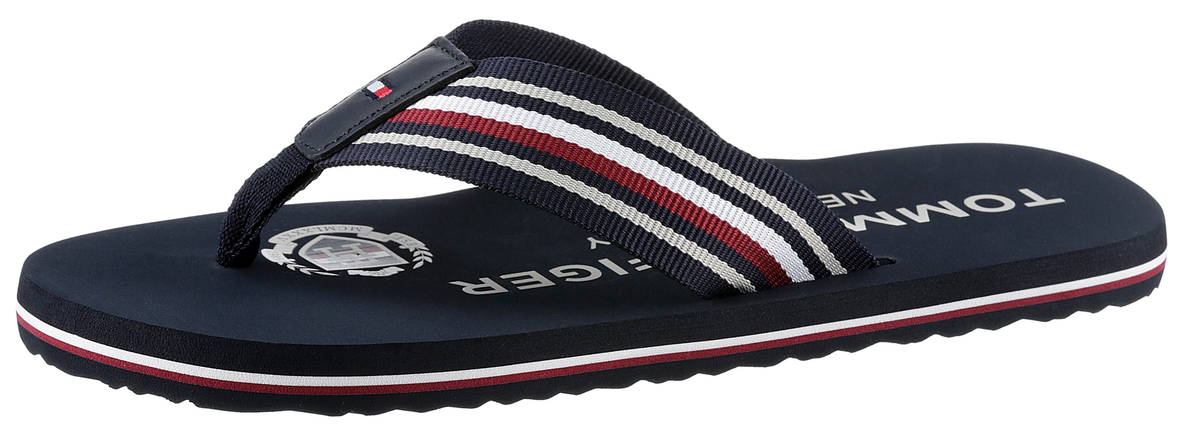 Tommy Hilfiger Zehentrenner »CORPORATE STRIPES BEACH SANDAL«, mit gestreifter Bandage kaufen
