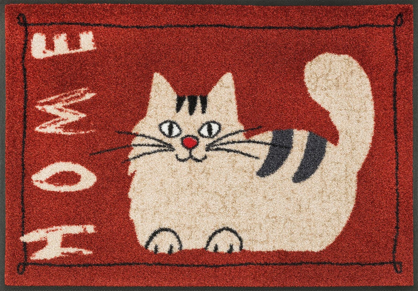 wash+dry by Kleen-Tex Fussmatte »Catty Home«, rechteckig, Schmutzfangmatte,  Motiv Katze, mit Spruch, rutschhemmend