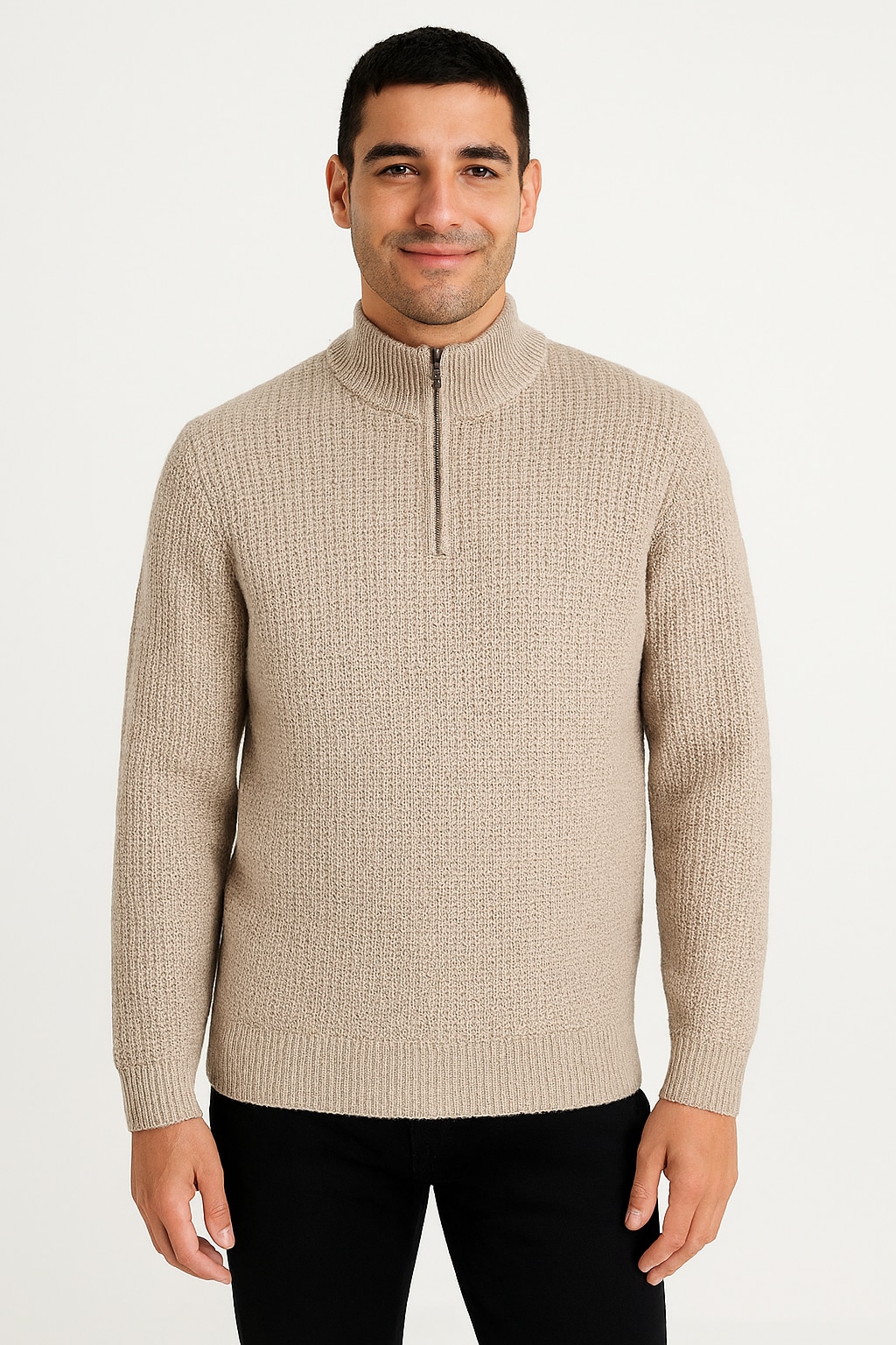 Image of ONLY & SONS Troyer "ONSROLF REG HALF ZIP NECK KNIT - OTL"