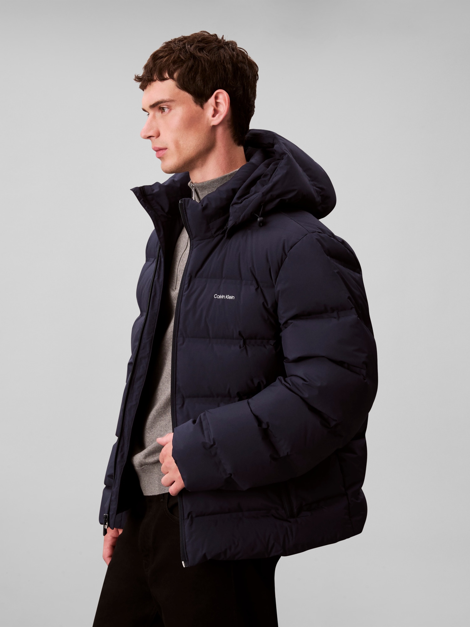 Calvin Klein Veste matelassée »LS QUILTED BONDED CHANNEL HD PUF« ohne Kapuze Mit Rundhalsausschnitt, regular fit