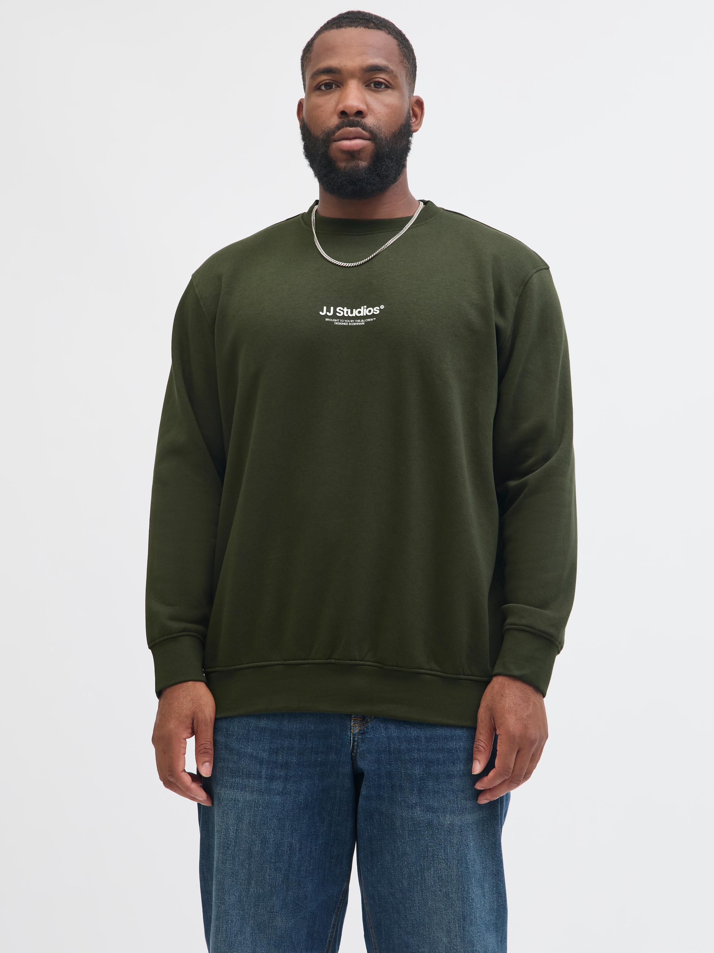 Image of Jack & Jones PlusSize Sweatshirt "JJESOHO SWEAT CREW NECK NOOS PLS", Baumwollmischung, regular fit