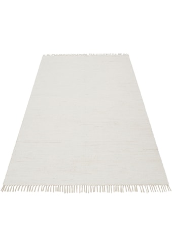 my home Teppich »Laurelie«, rechteckig, 6 mm Höhe, mit Fransen, 100% Baumwolle,... kaufen