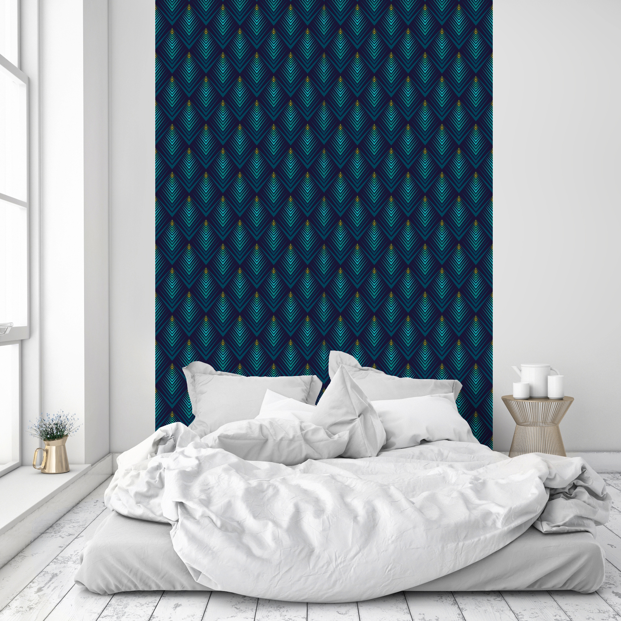 queence Papier peint vinyle »Lovis« abstrait | imprimé 90x250cm, selbstklebend, kinderleichte Anbringung, , Sticker