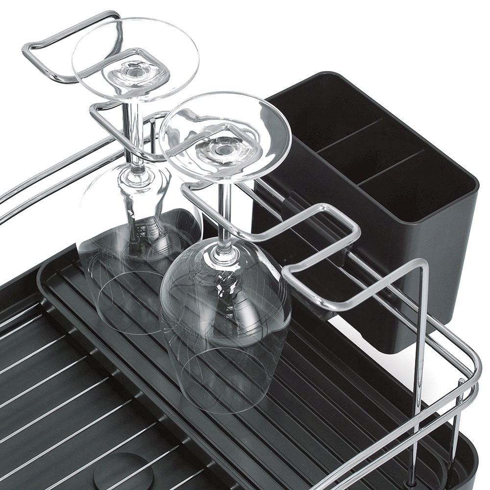 Zeller Present Geschirrständer Metall verchromt / Kunststoff, abnehmbarer Besteckkasten