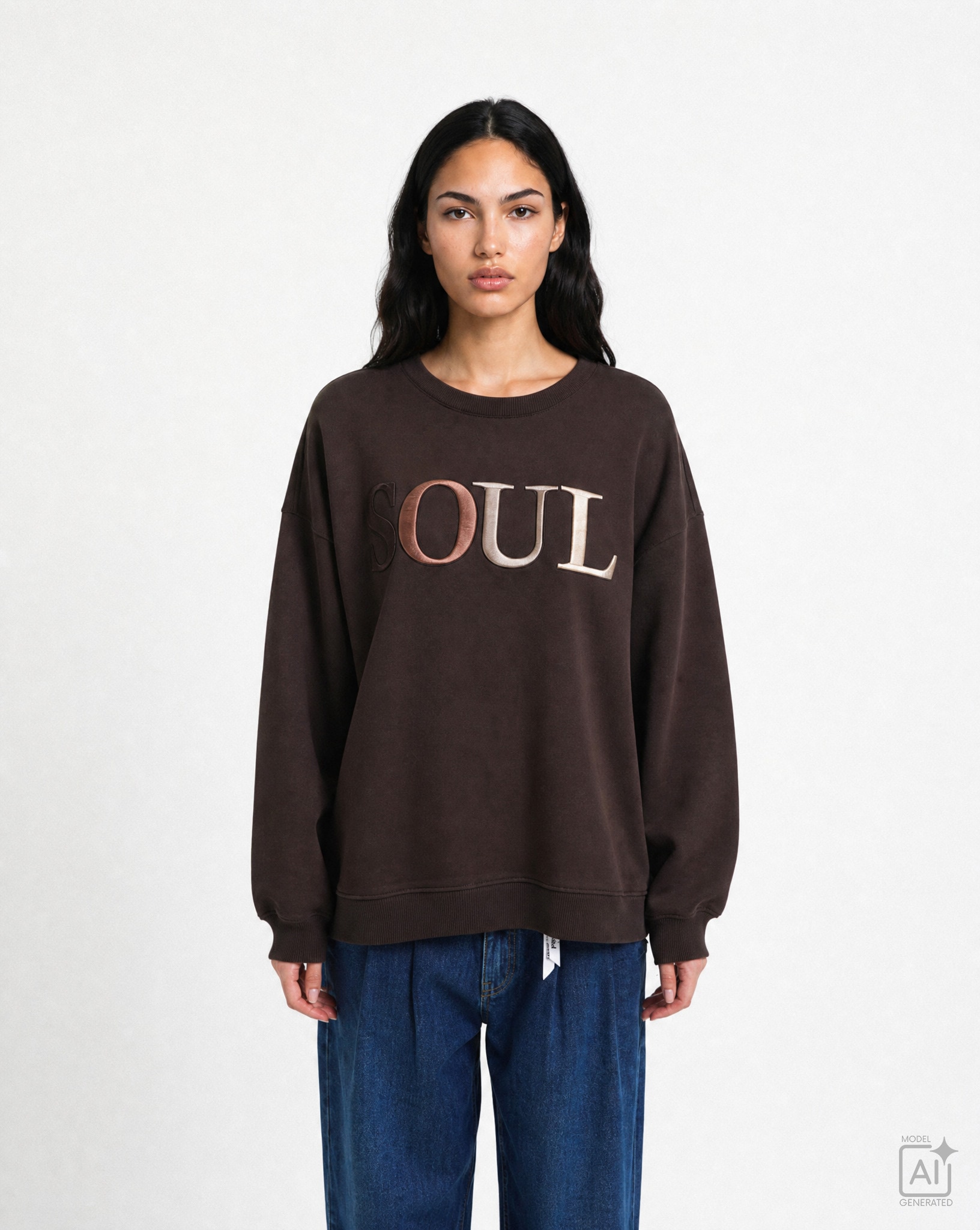 Image of Smith & Soul Sweatshirt, mit 3D-Logoschriftzug, oversize