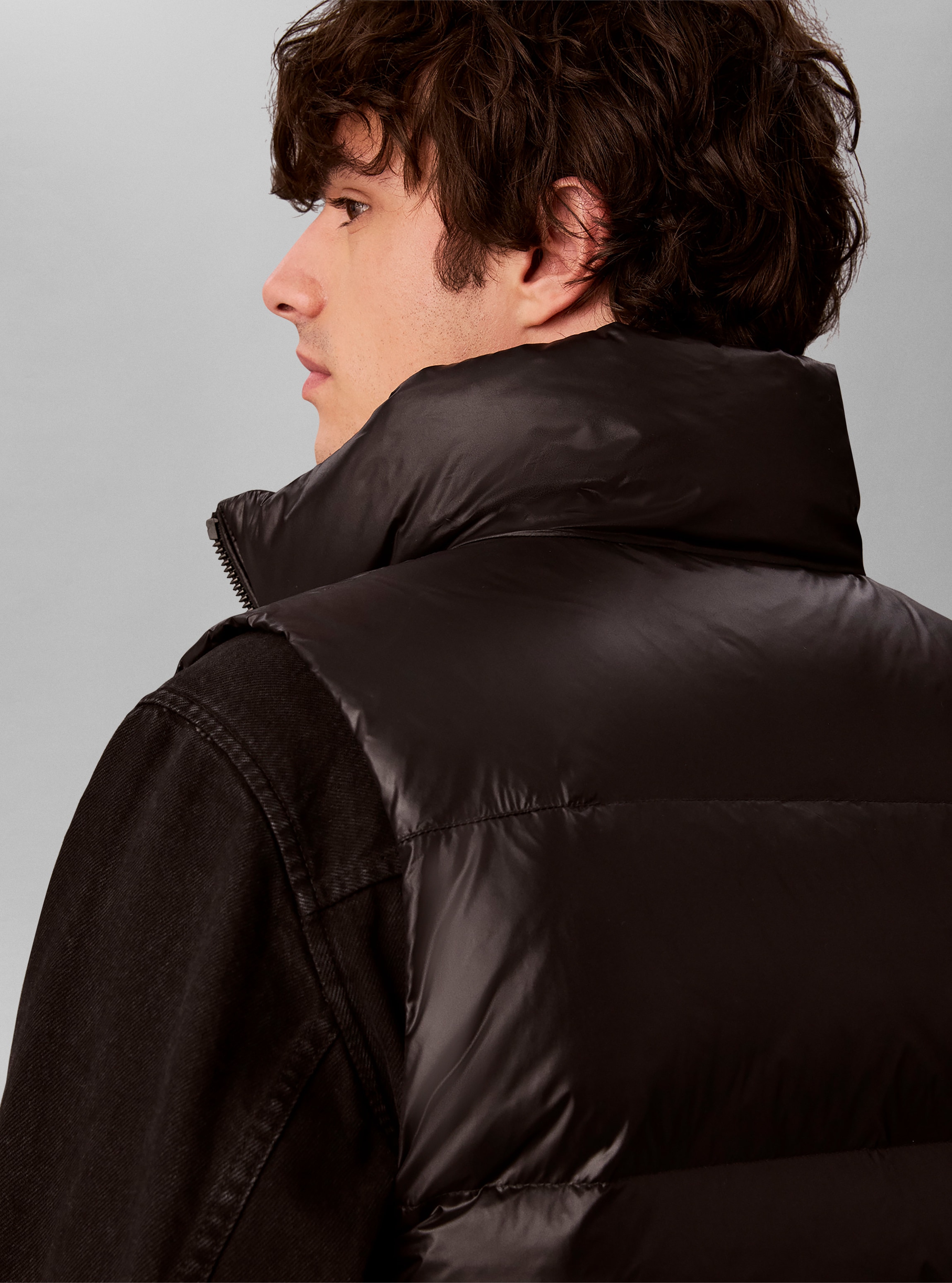 Calvin Klein Jeans Steppjacke »GLOSSY STAND COLLAR DOWN« ohne Kapuze Regular fit mit Stehkragen