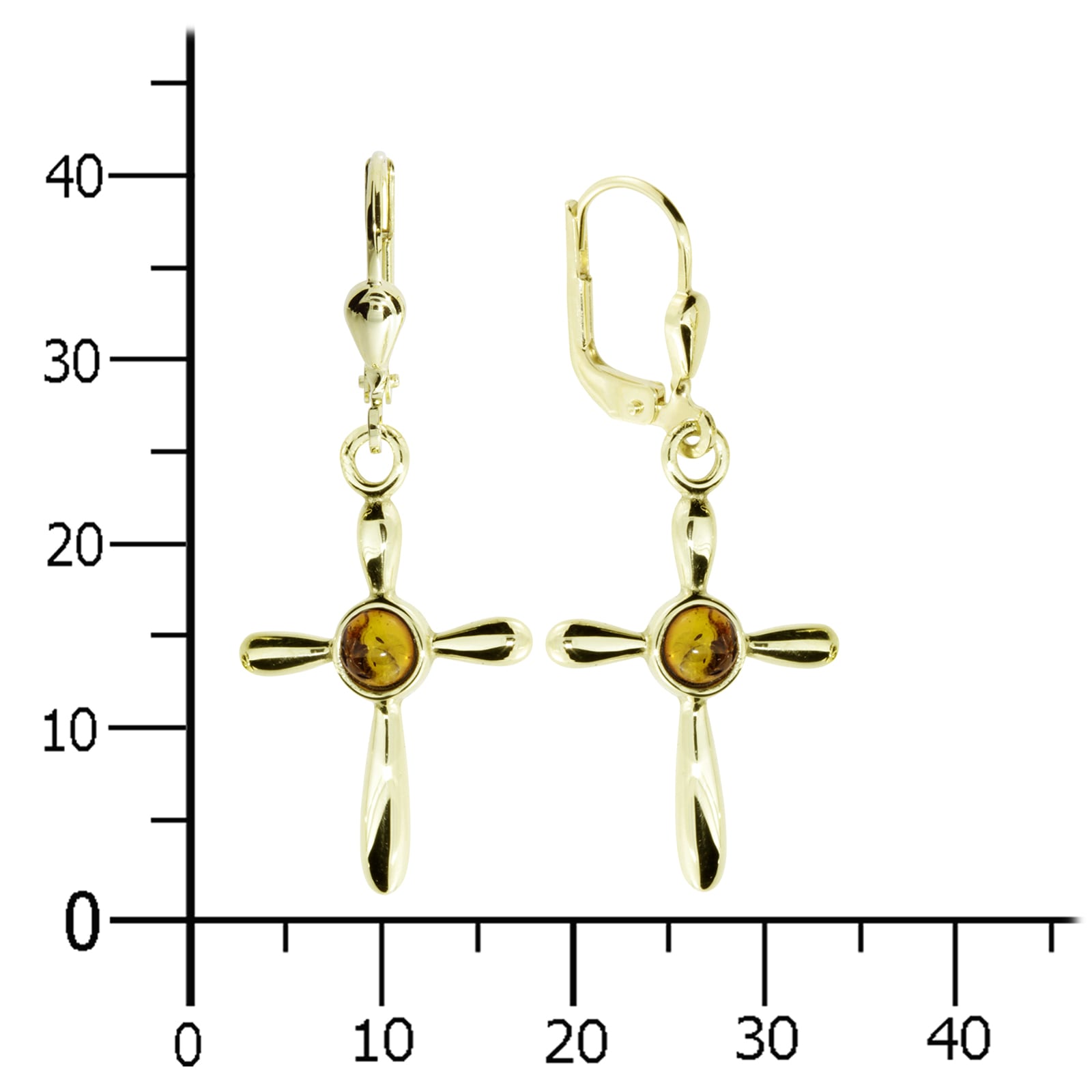OSTSEE-SCHMUCK Paire de boucles d'oreilles »Ostsee-Schmuck Ohrhänger Kreuz 24 x 16 Ohrhänger Kreuz 24 x 16«