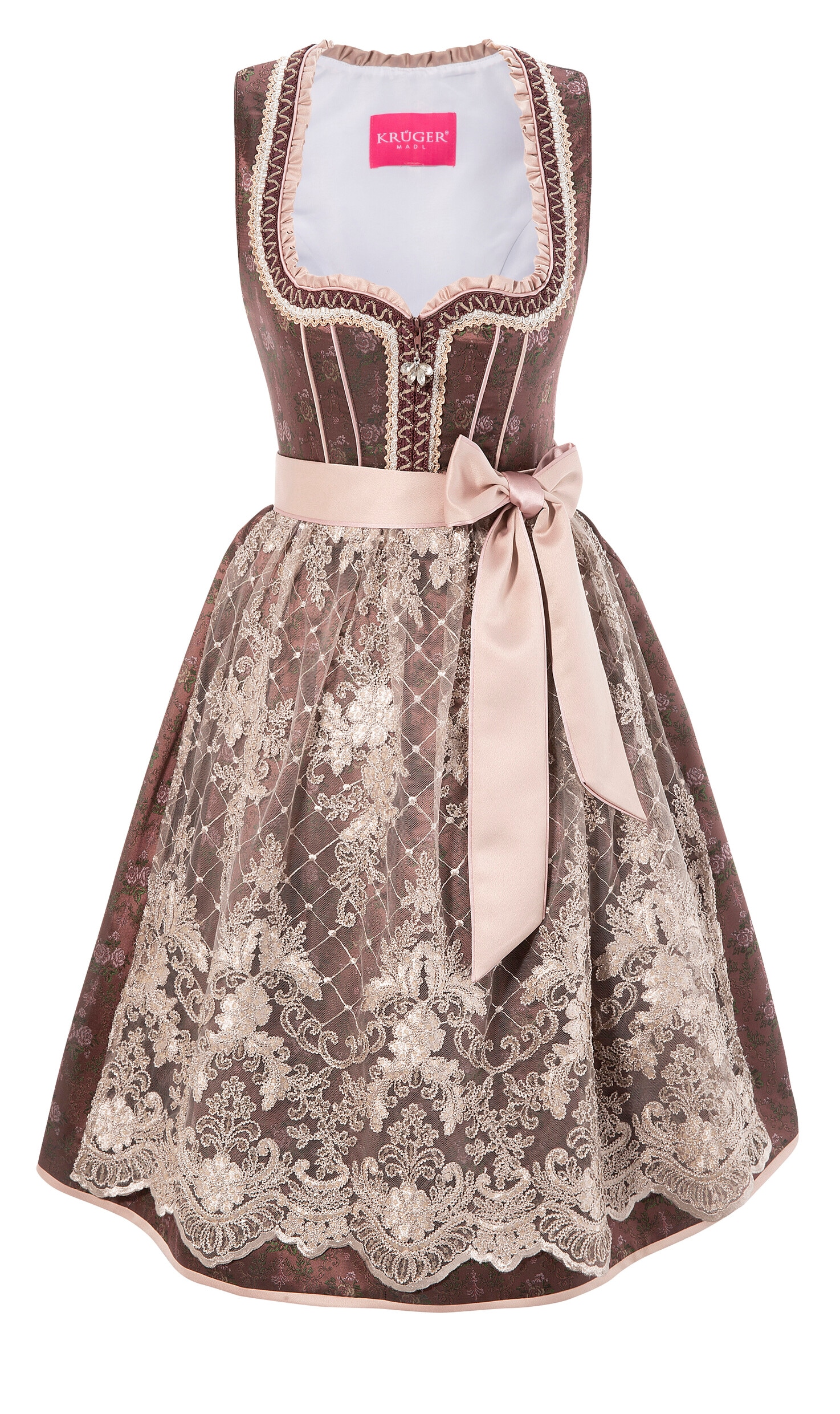 Krüger Madl Dirndl, (2 tlg.), Damen, midi mit bestickter Schürze kaufen