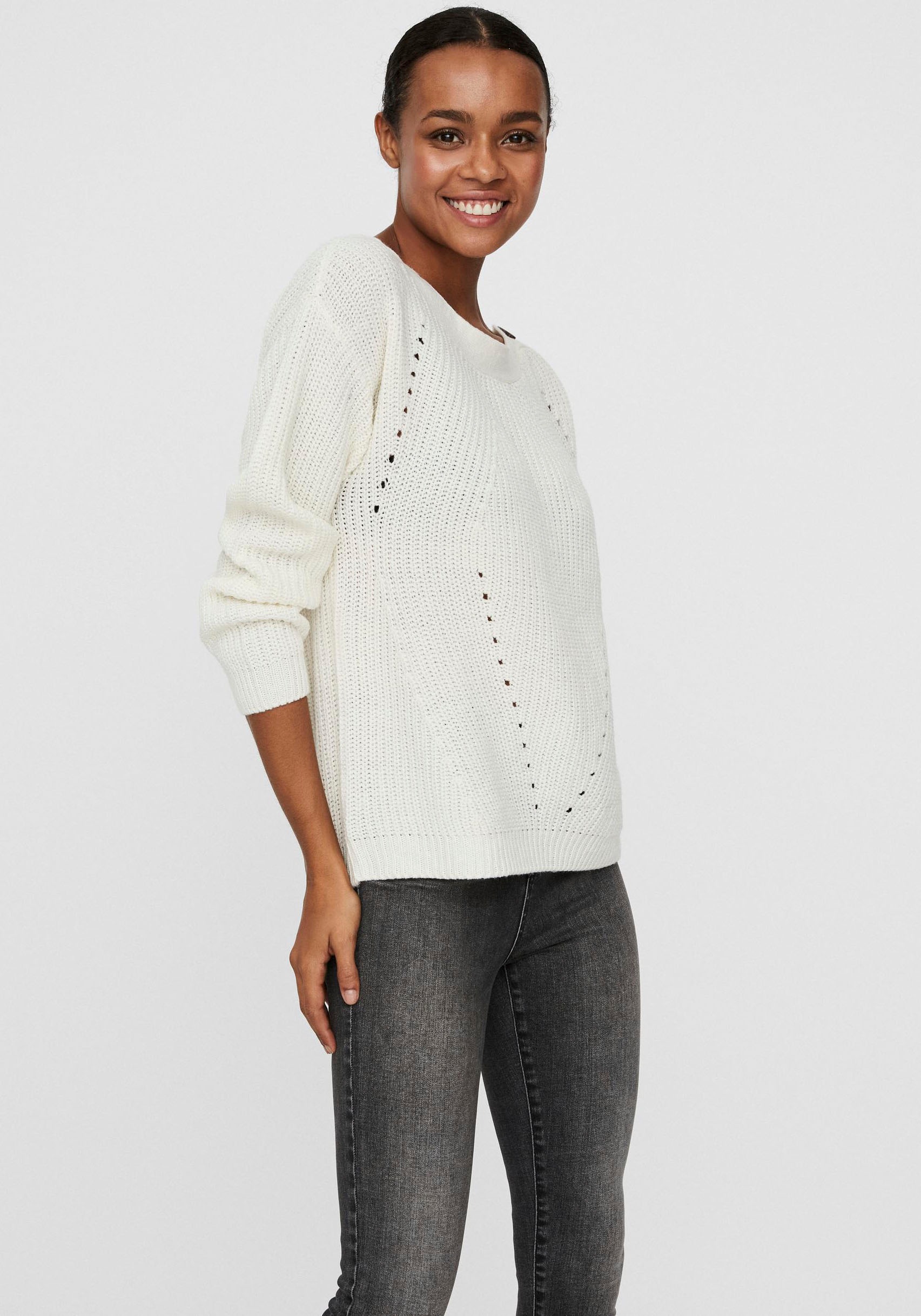 Image of Vero Moda Strickpullover »VMSAYLA LS BOATNECK BUTTON BLOUSE« bei Ackermann Versand Schweiz