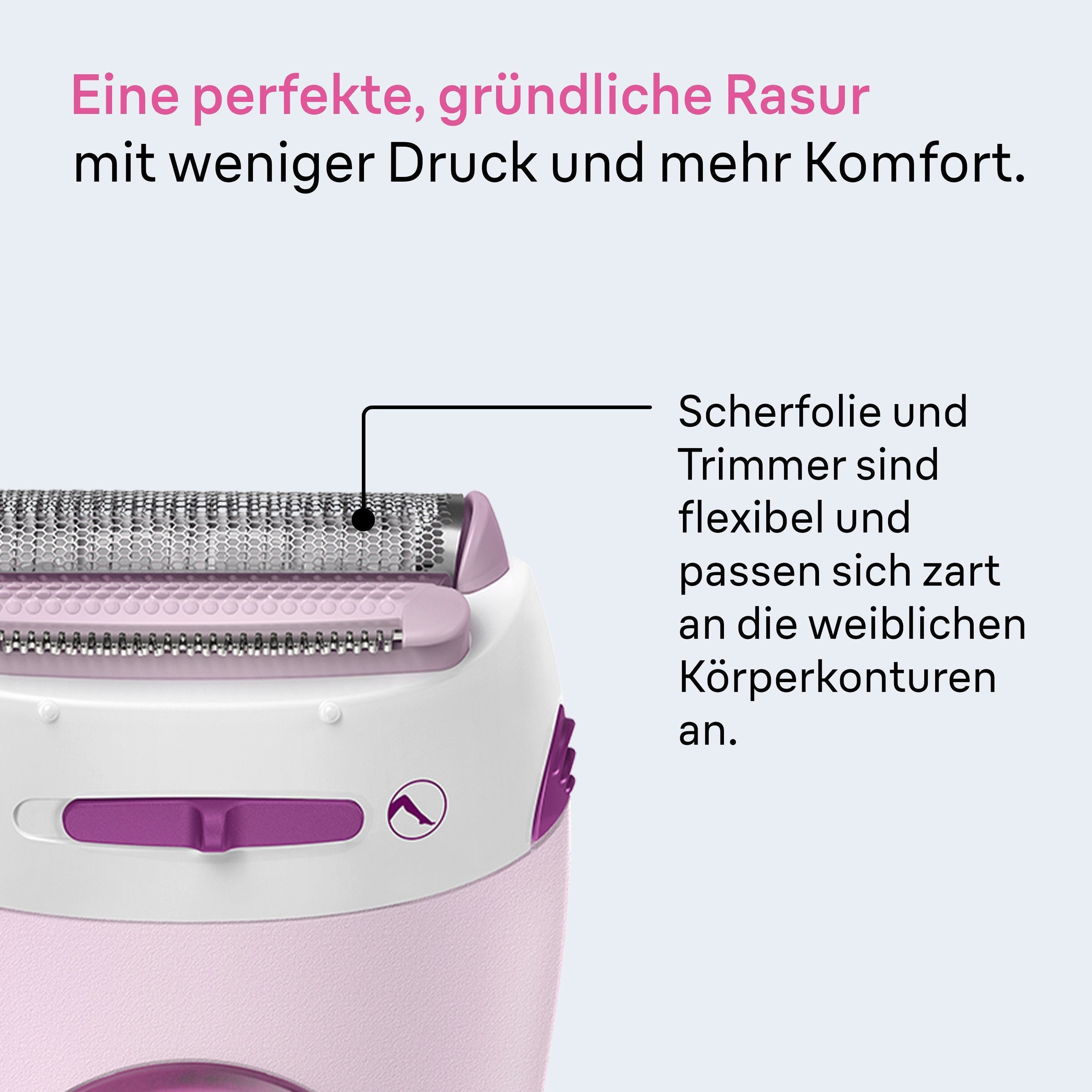 Braun Rasoir électrique pour le corps »LS5100« 1 cuis Aufsätze rasoir pour femmes Silk·épil, rasage simple et doux, +1 extra, rose