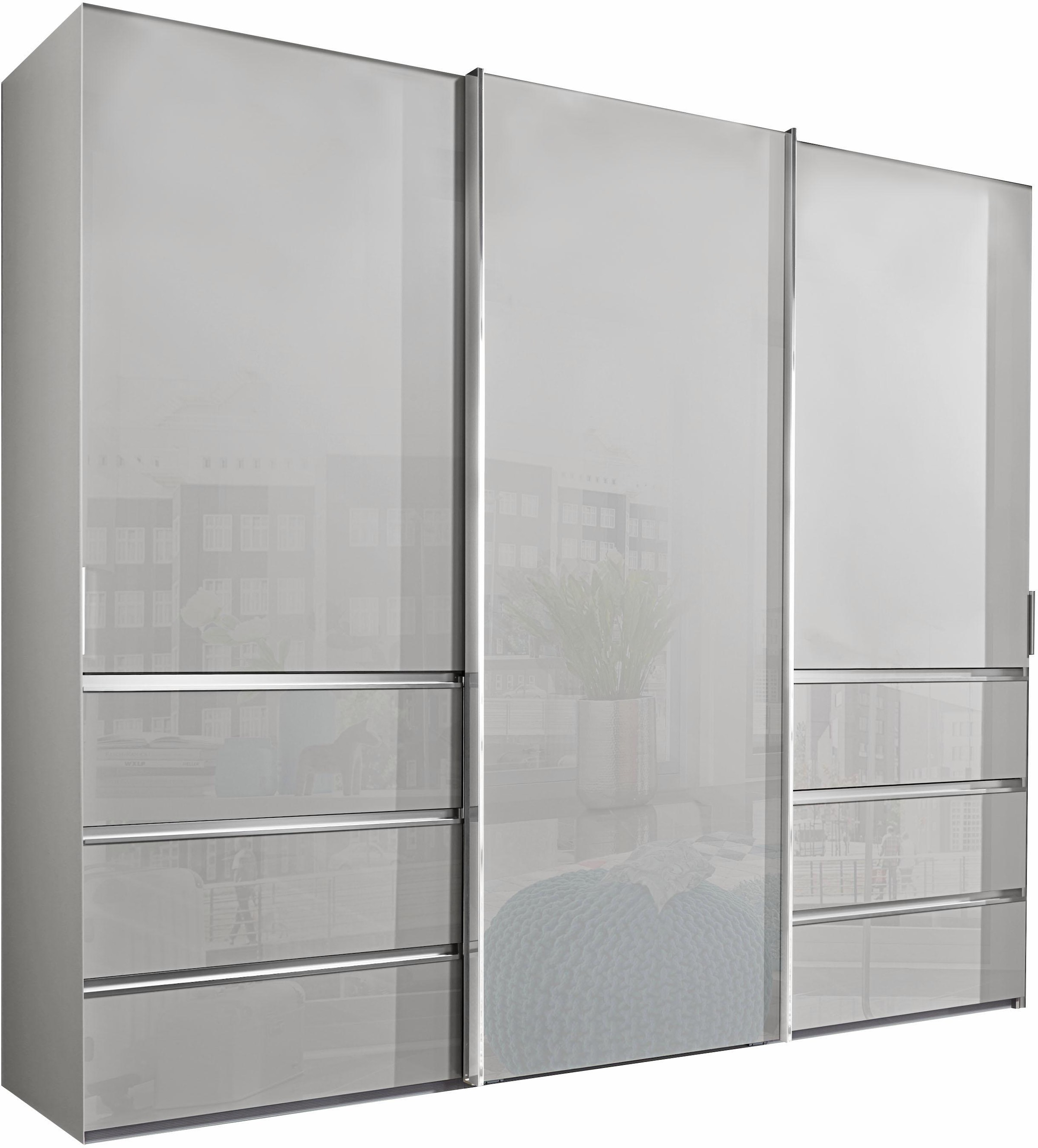 Image of WIEMANN Schwebetürenschrank "Malibu, stilvolles Design, Made in Germany" mit Glasfront, in verschiedenen Breiten, Schubladen mit Selbsteinzug