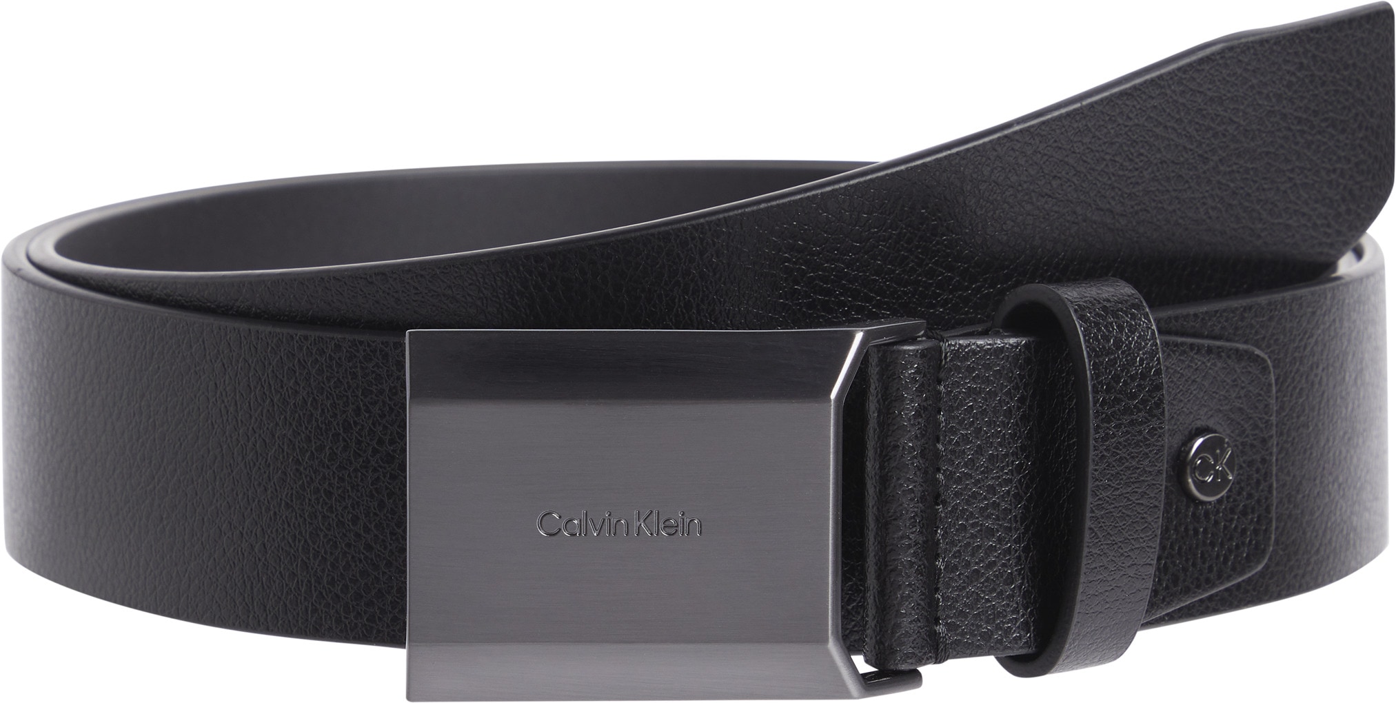 Calvin Klein Ledergürtel »ADJ BEVELED PLAQUE PB 35MM«, mit geprägtem Logo