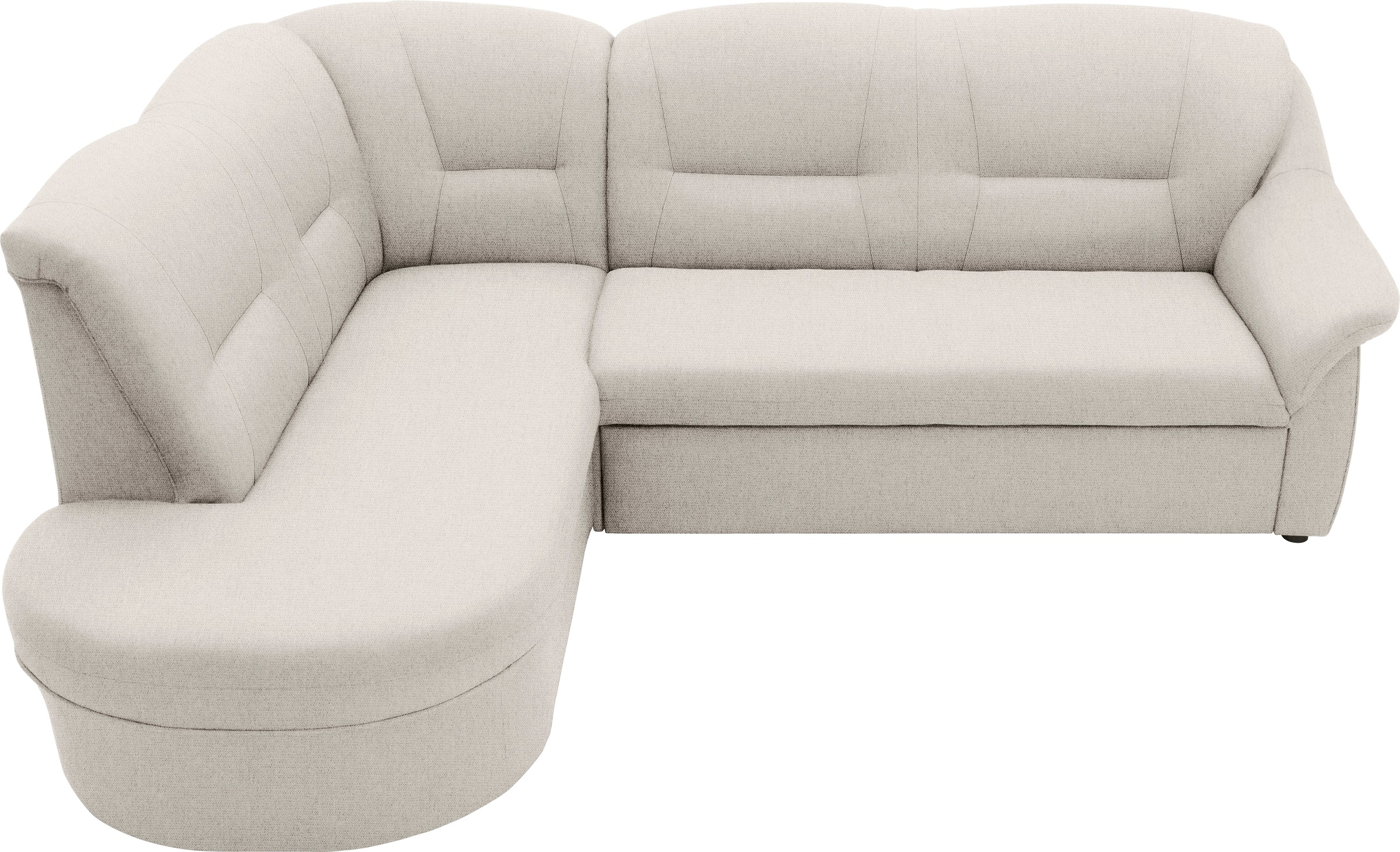 DOMO collection Ecksofa »Faenza für kleine Räume, Stellmasse 232,176cm, komfortabel, L-Form«, mit Ottomane, zeitlos, elegante Armlehnen, wahlweise mit Bettfunktion