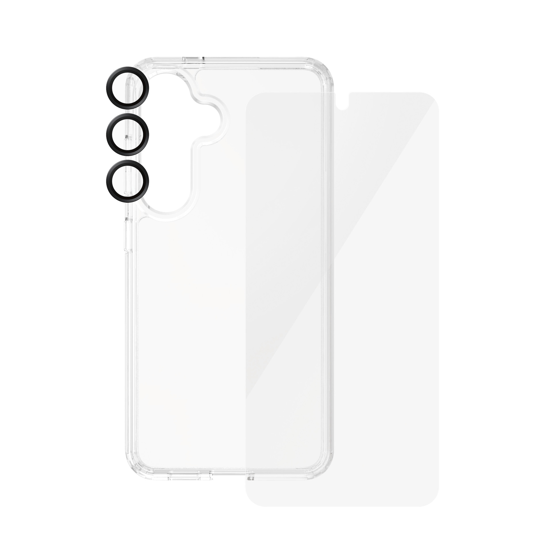 Image of PanzerGlass Displayschutzglas "3-in-1 Bundle Set Screen Protector, HardCase, Hoops" für Samsung Galaxy S24 Displayschutzfolie, Schutzfolie, Bildschirmschutz, kratz- & stossfest
