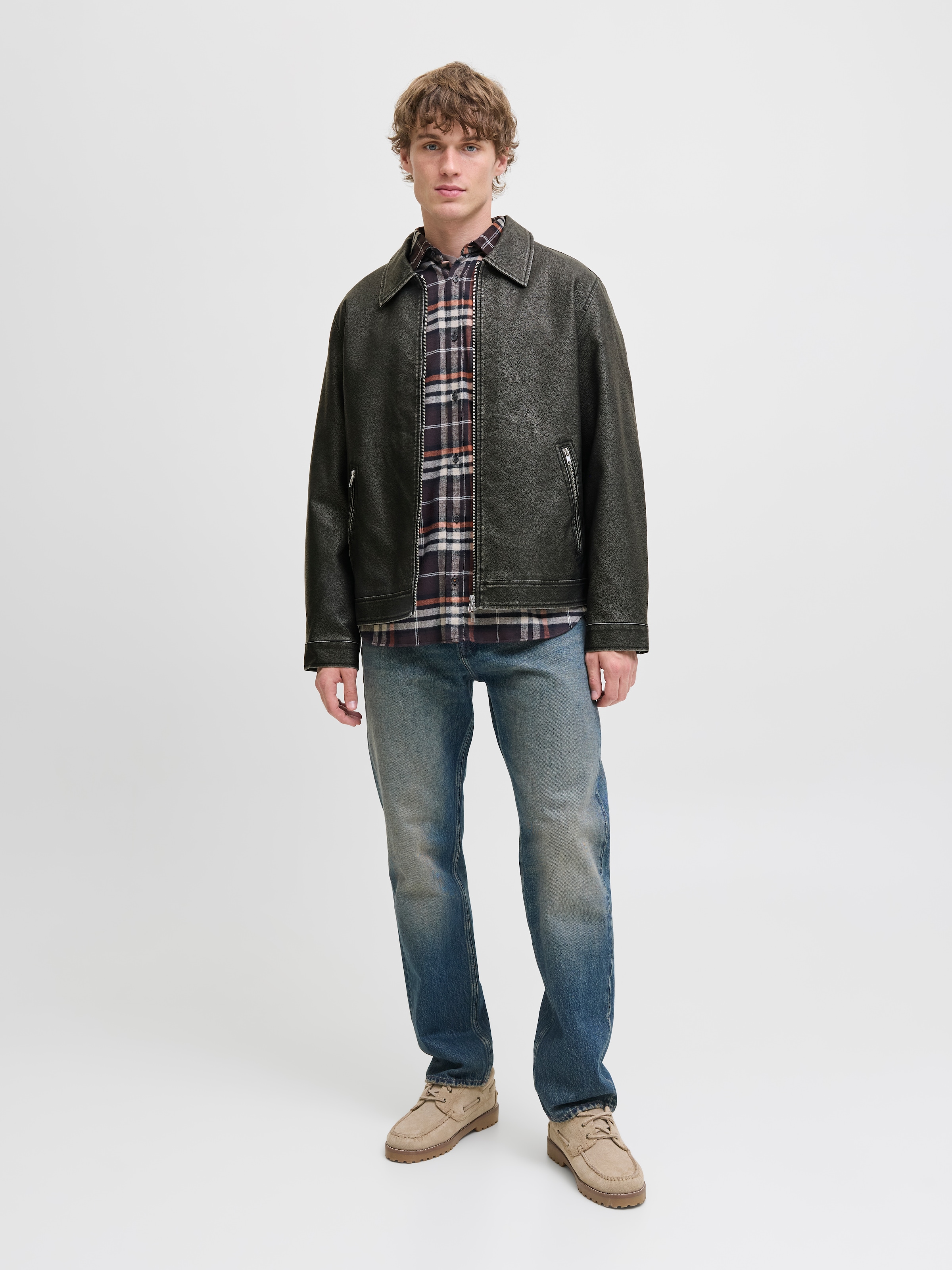 Jack & Jones Veste de motard »JJECASABLANCA PU JACKET NOOS« ohne Kapuze mit Fronttaschen