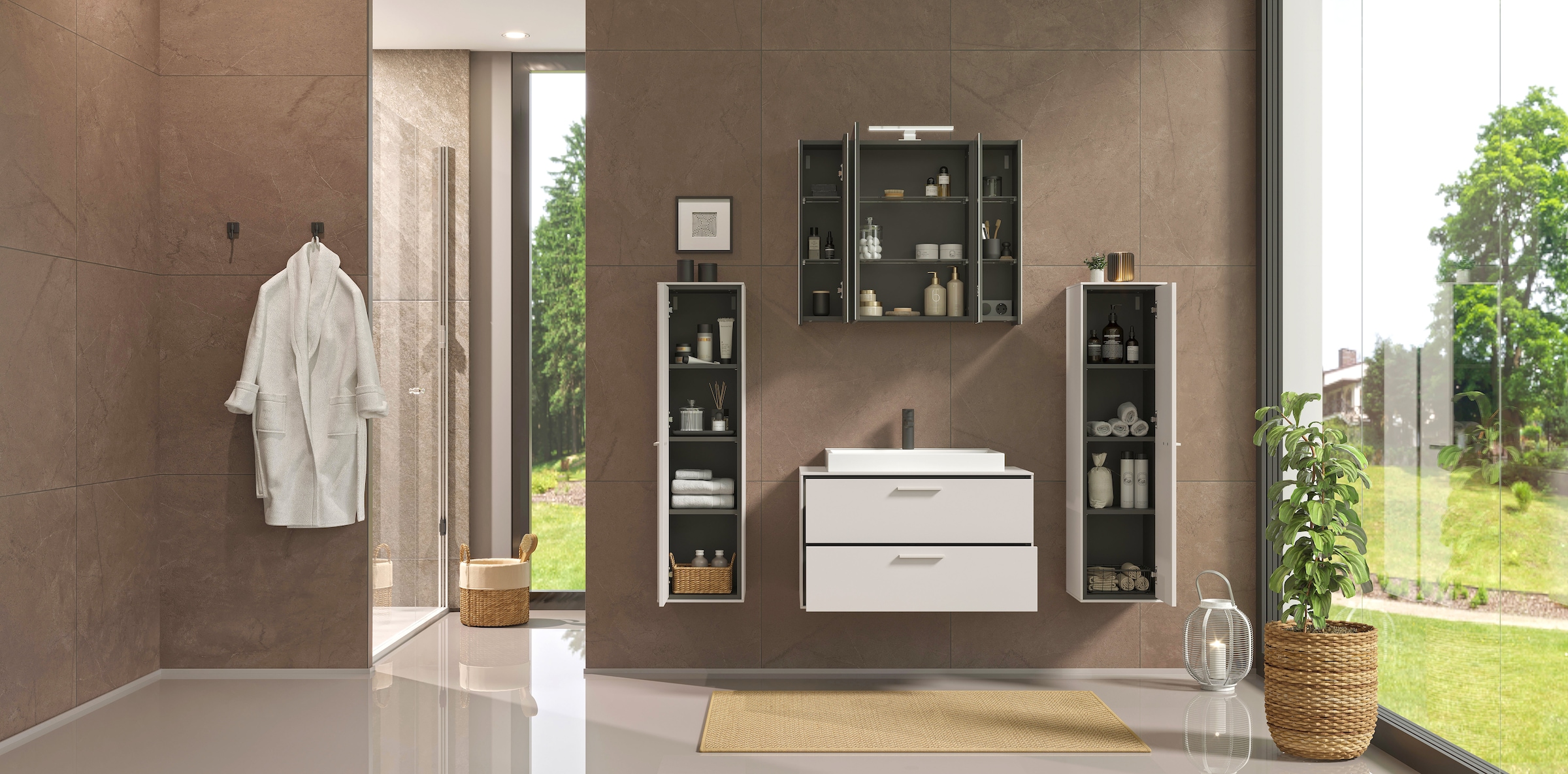 GERMANIA Armoire intermédiaire »Medium-Schrank "Sovana"« 1 cuis tlg. Hängender Medium-Schrank mit einer gedämpften Tür