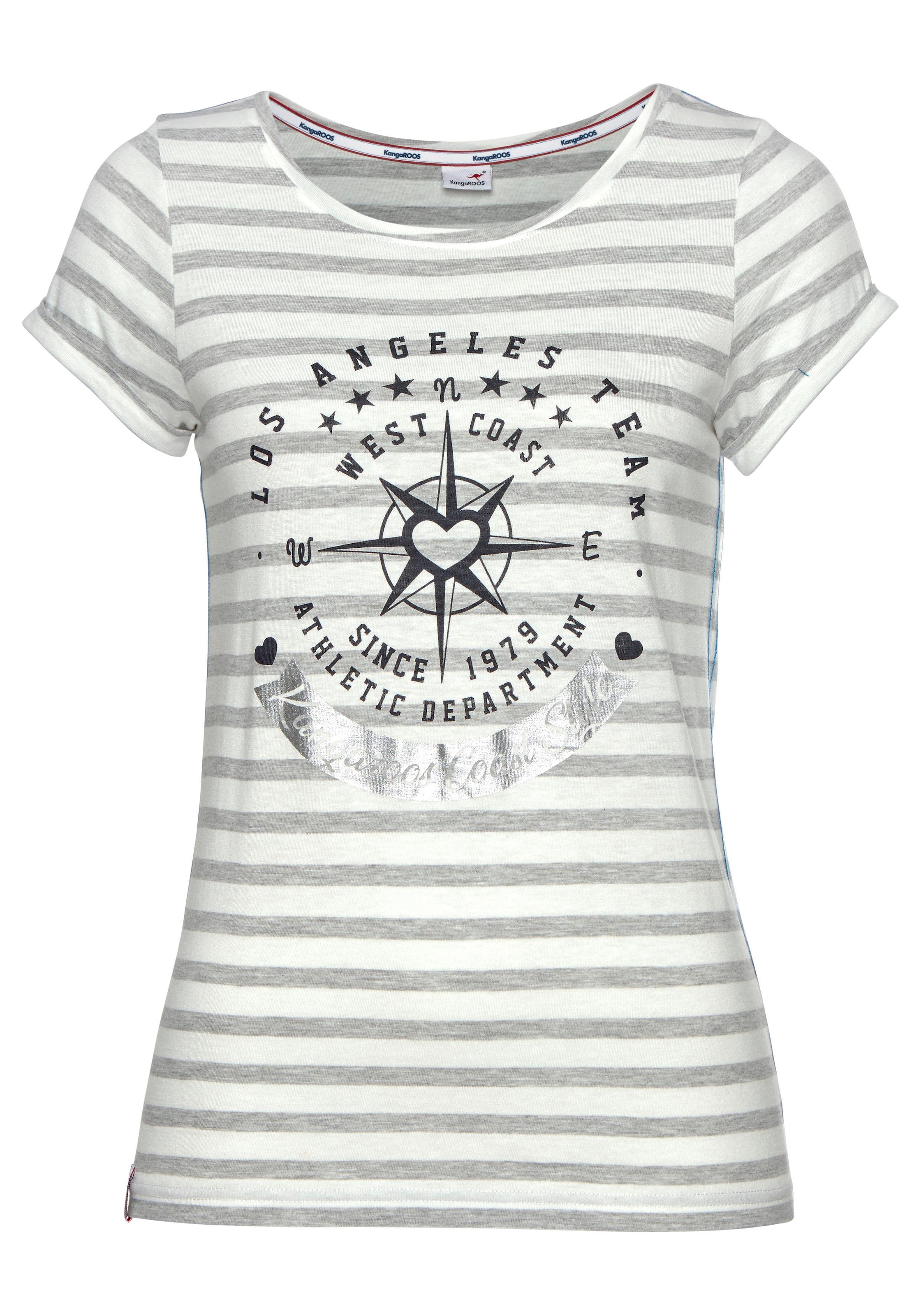KangaROOS T-Shirt, mit grossem Metallic-Print vorne versandkostenfrei auf